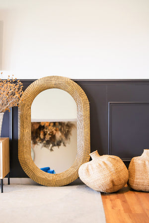 Willow Wave Mirror - Oak Finish - Paramount Mirrors and Prints