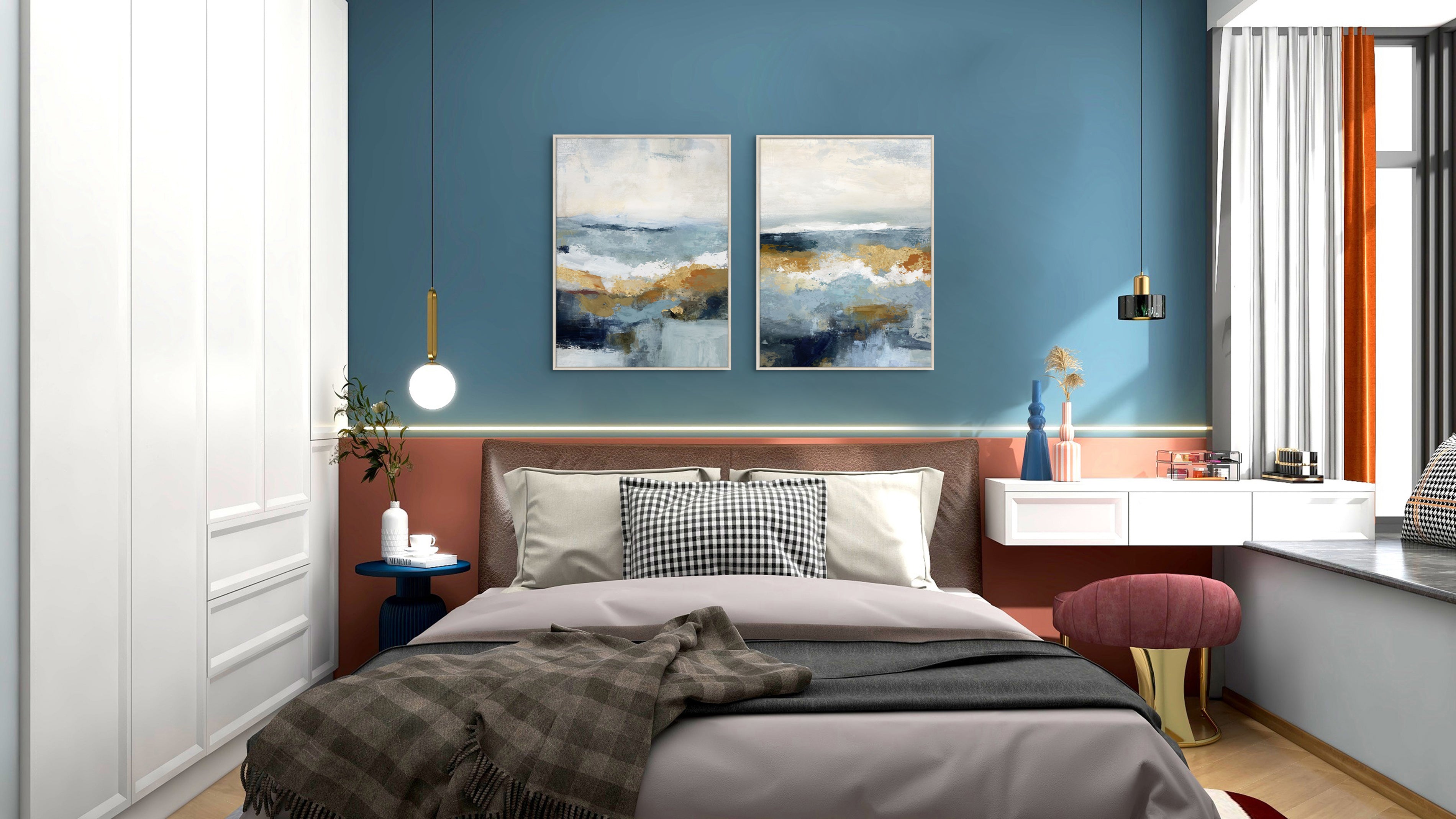 Colorful portrait of a monkey wearing headphones, showcasing vibrant paint splatters and a playful expression.