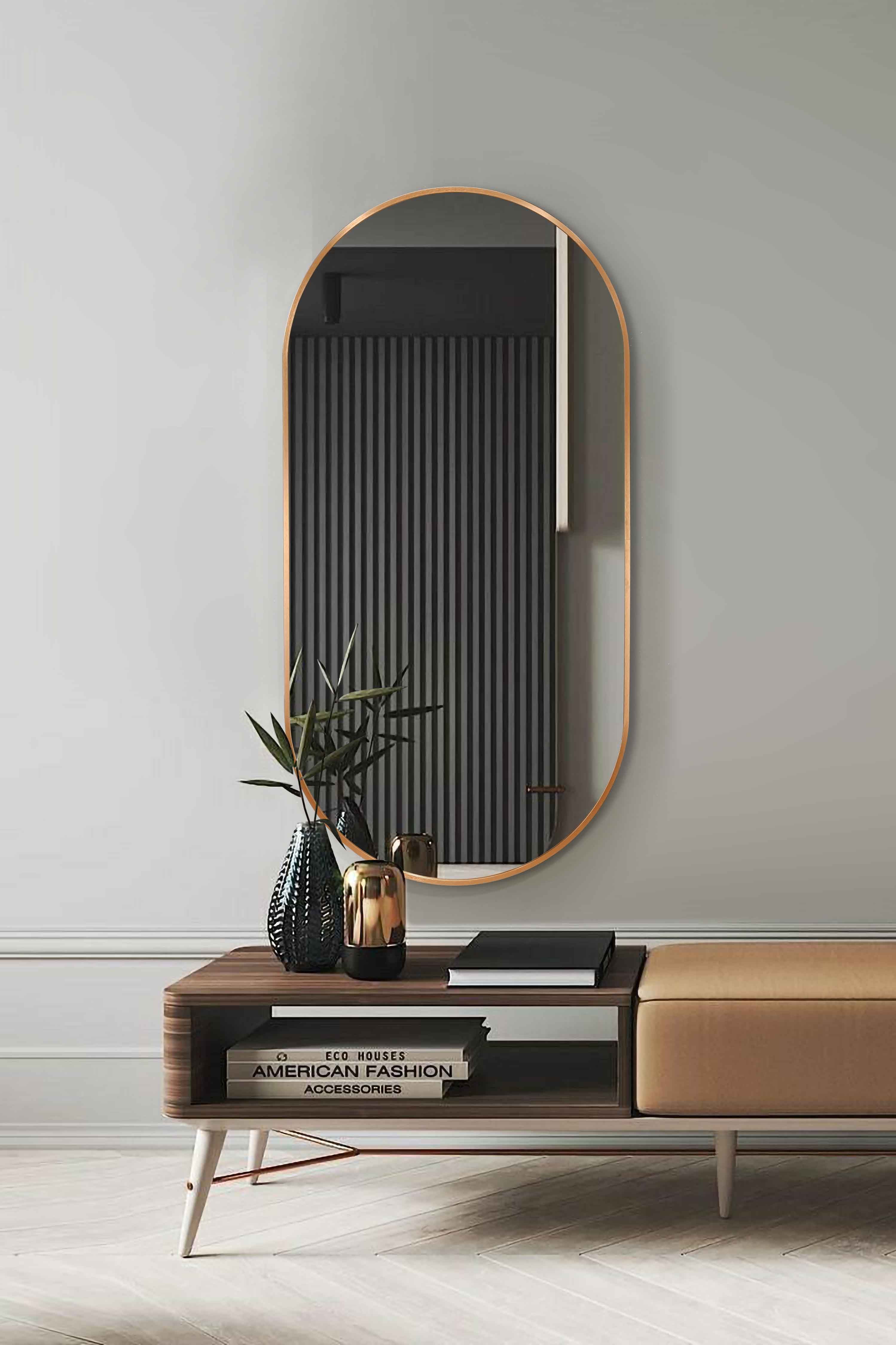 Style Essentials Aura Pill Mirror – Medium Gold - 990mm x 440mm