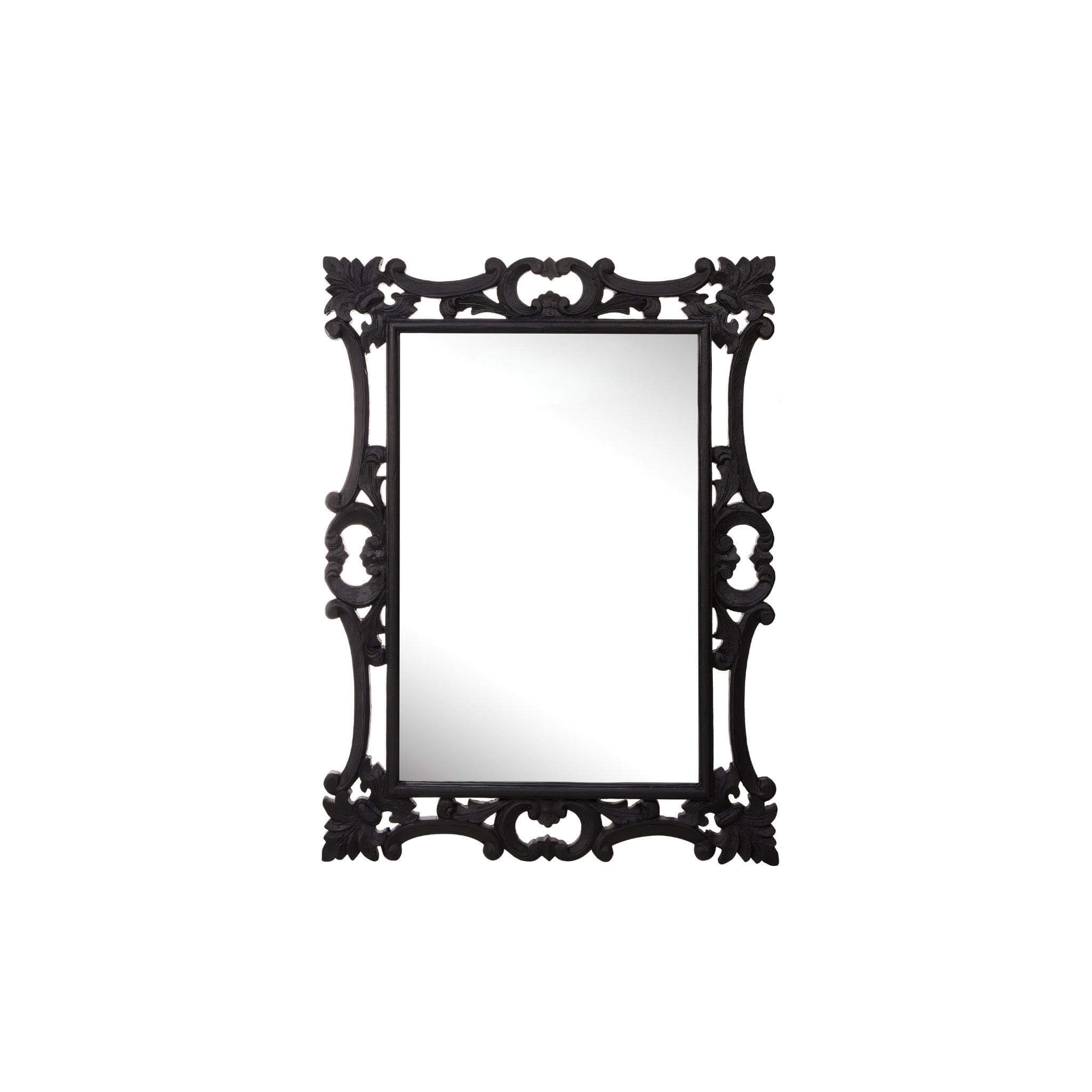 Cove Mirror Small featuring a detailed metal-styled resin frame, perfect for adding elegance to any room.