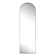 Large Rounded Crescent Mirror with sleek aluminium frame, perfect for modern and classic interiors.
