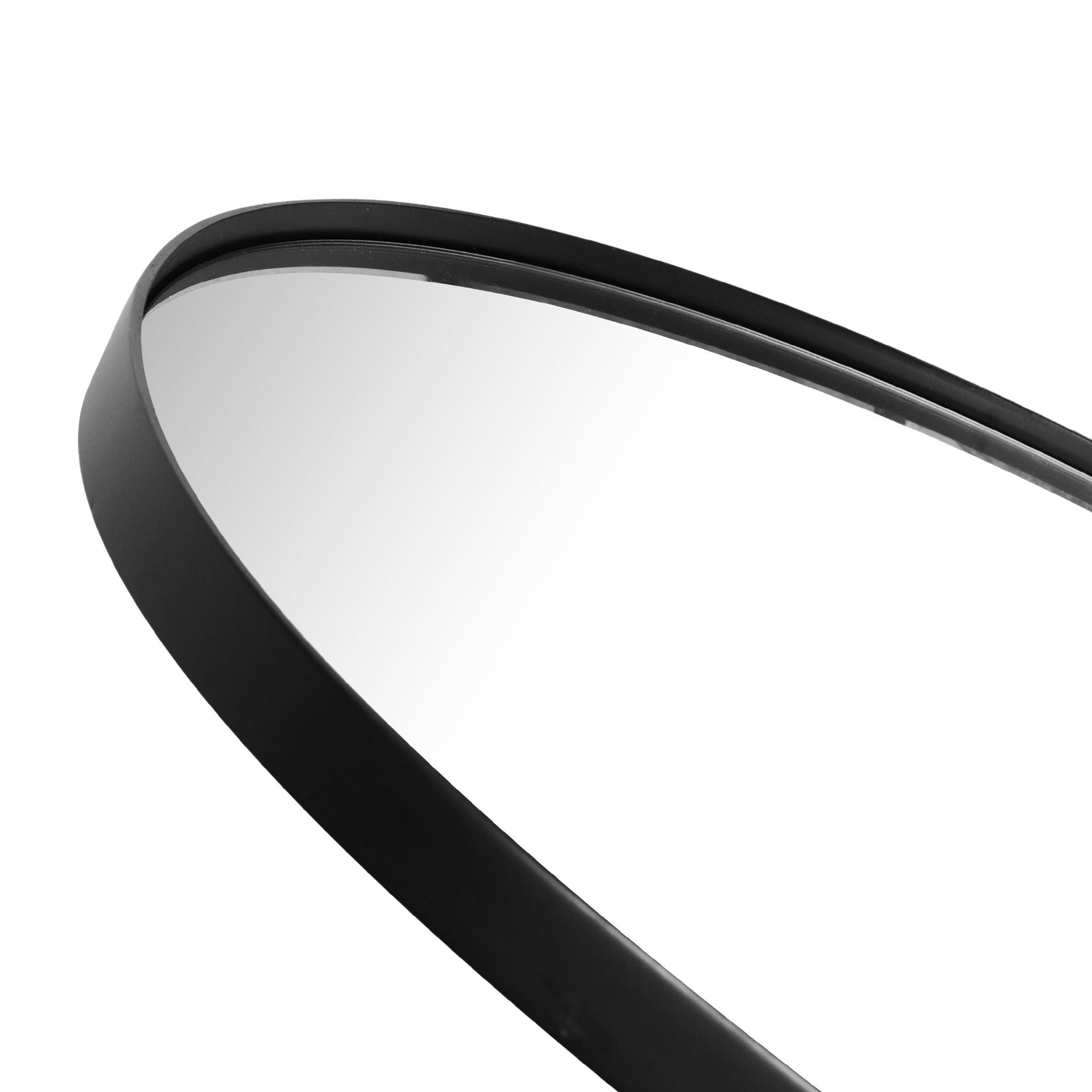 Close up detail of the Crescent Mirror Large in Black