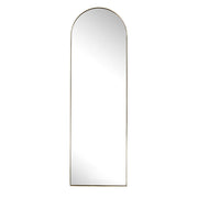 Large rounded crescent mirror with sleek aluminium frame, perfect for modern and classic interiors.