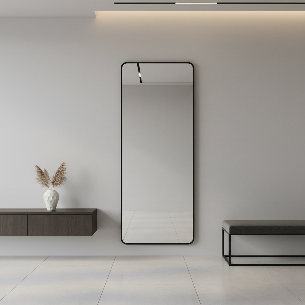 Style Essentials Aluminium Frame Mirror Large Black - 1600 x 600