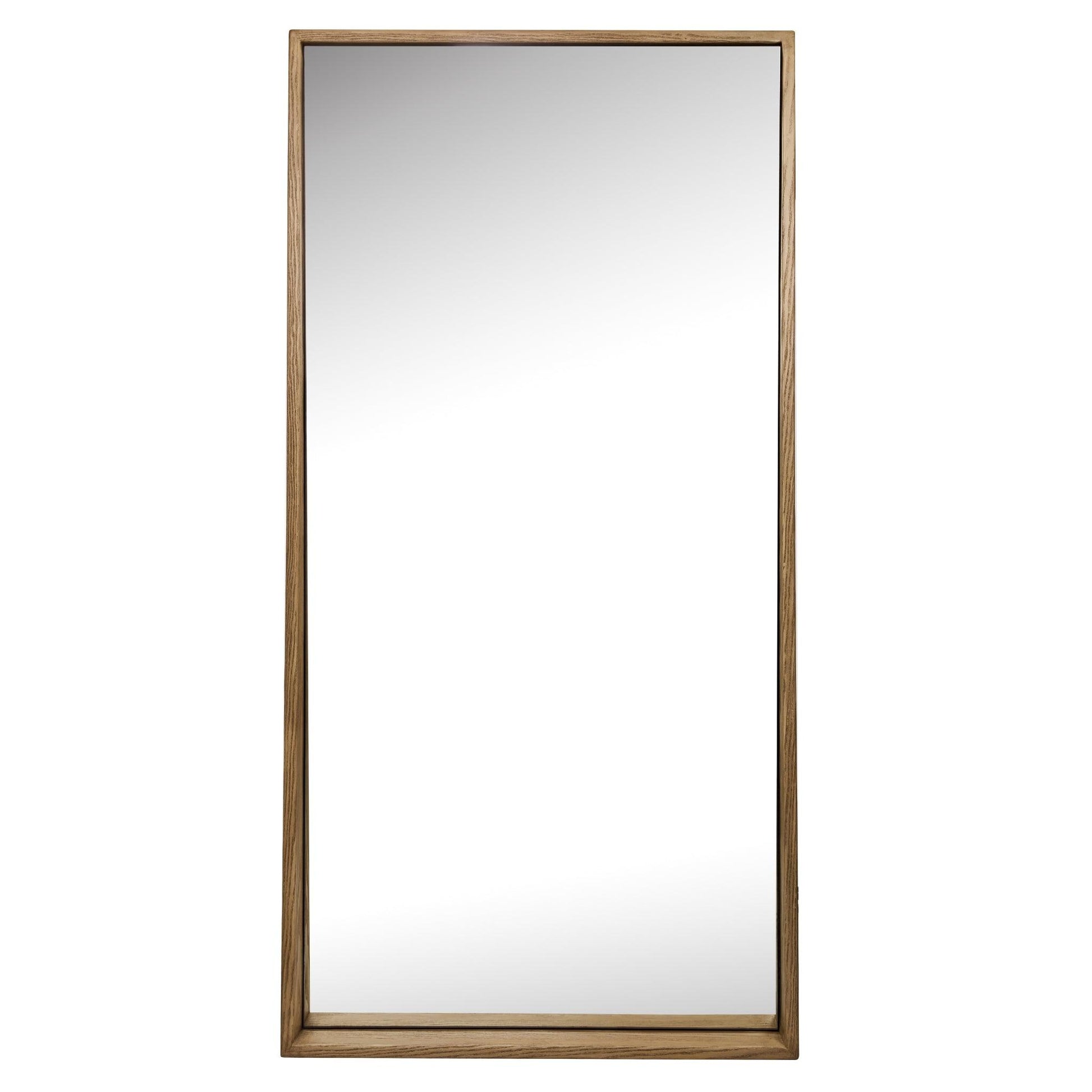 Jupiter Mirror with wood-styled frame, 1800mm x 900mm, modern full-length mirror for contemporary chic decor.