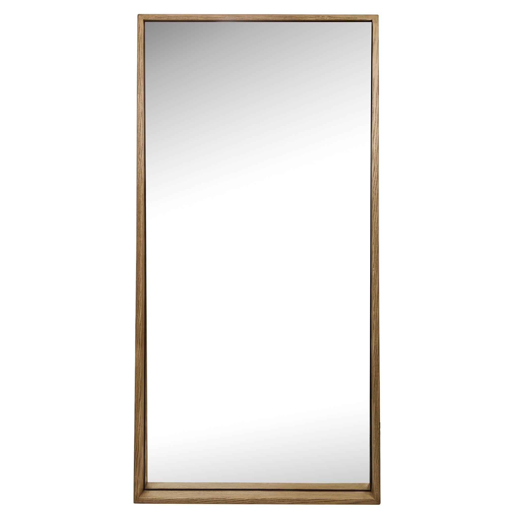 Jupiter Mirror with wood-styled frame, 1800mm x 900mm, modern full-length mirror for contemporary chic decor.