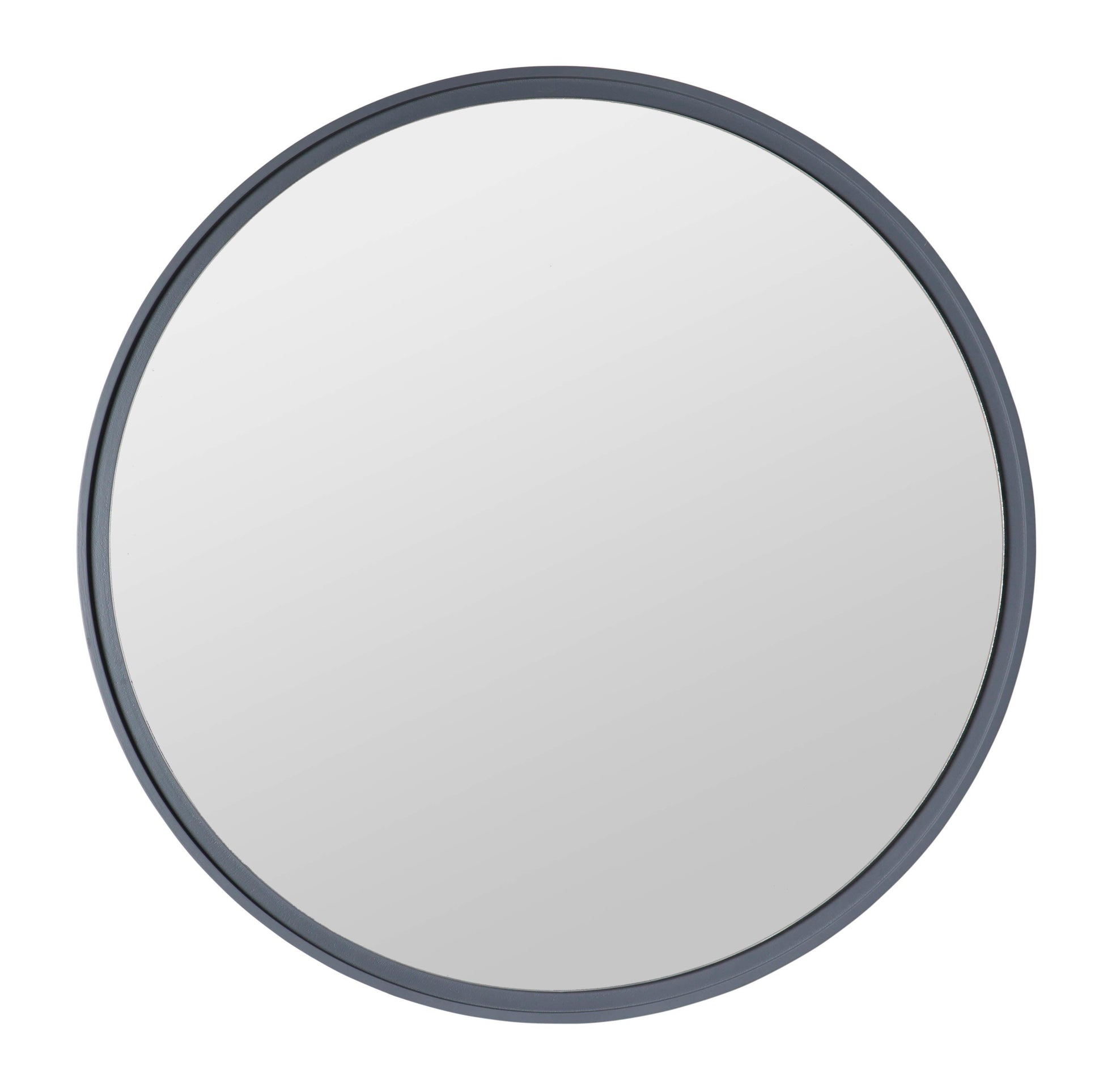 Lily Round Mirror in sleek resin frame, modern elegance with 900mm diameter, perfect for contemporary decor.