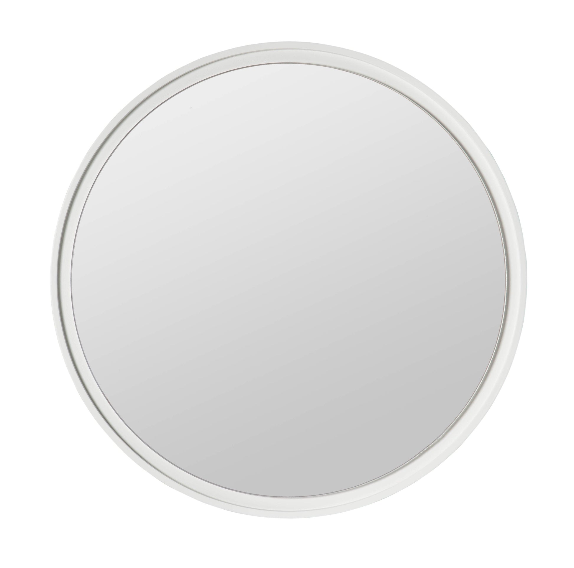 Lily Round Mirror with sleek resin frame and 900mm diameter, perfect for modern home decor.