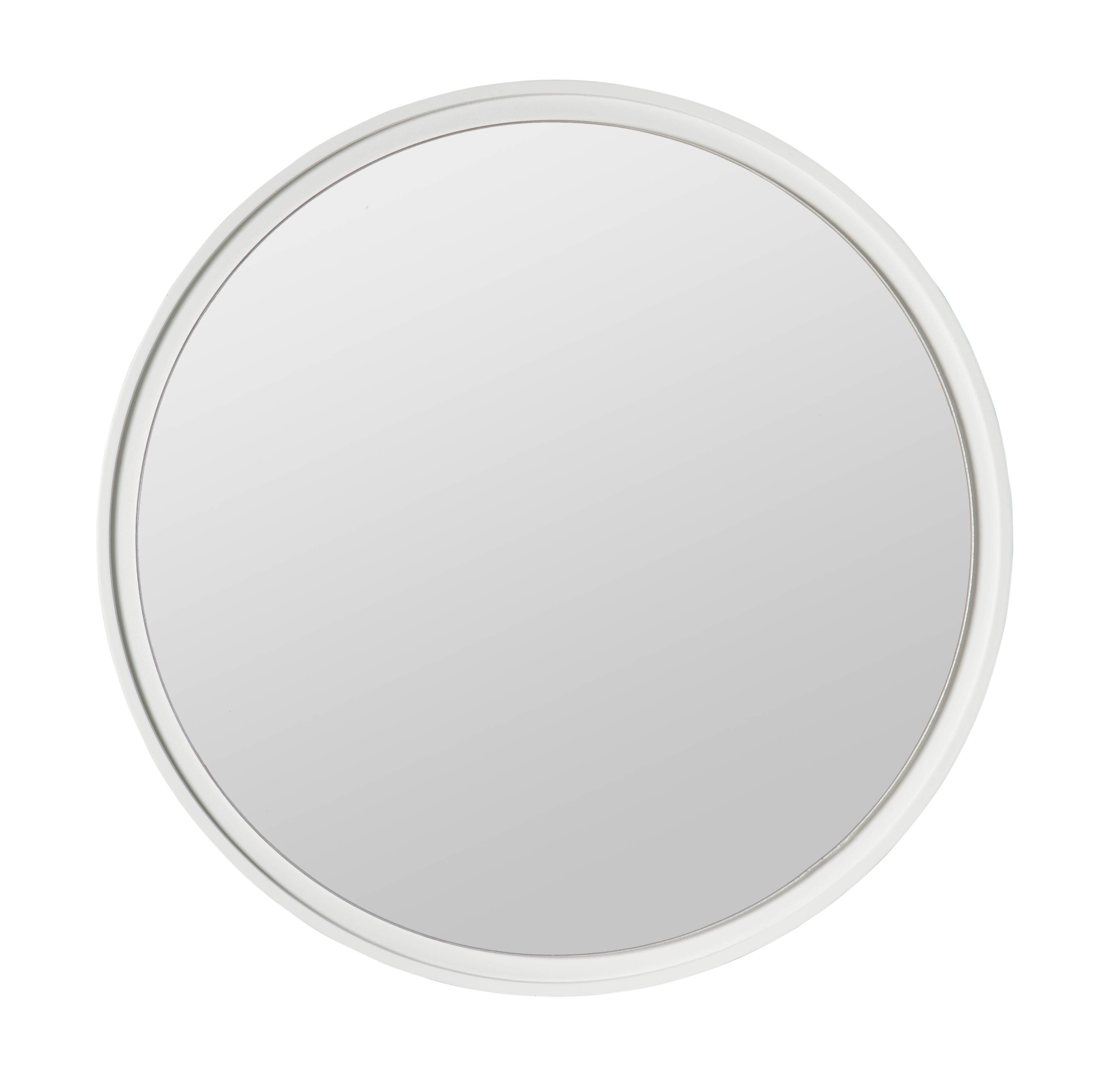 Lily Round Mirror with sleek resin frame and 900mm diameter, perfect for modern home decor.