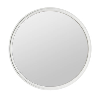 Lily Round Mirror in White, displayed as a standalone product.