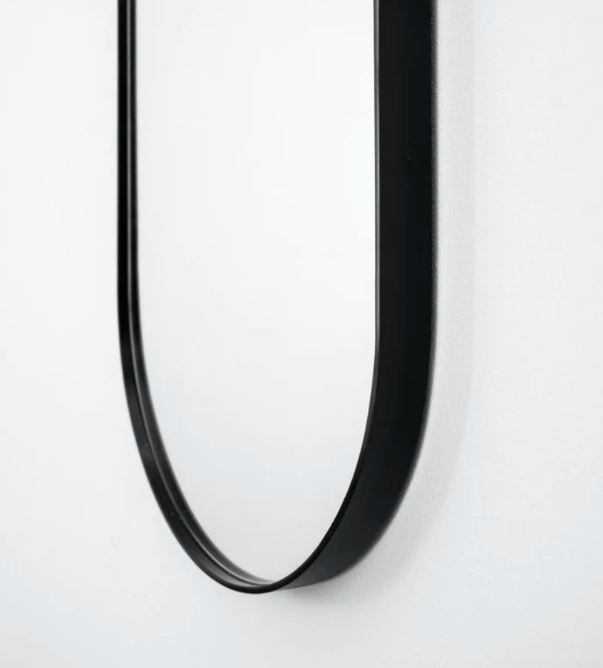 Ovoid Mirror Small - Black - Paramount Mirrors and Prints