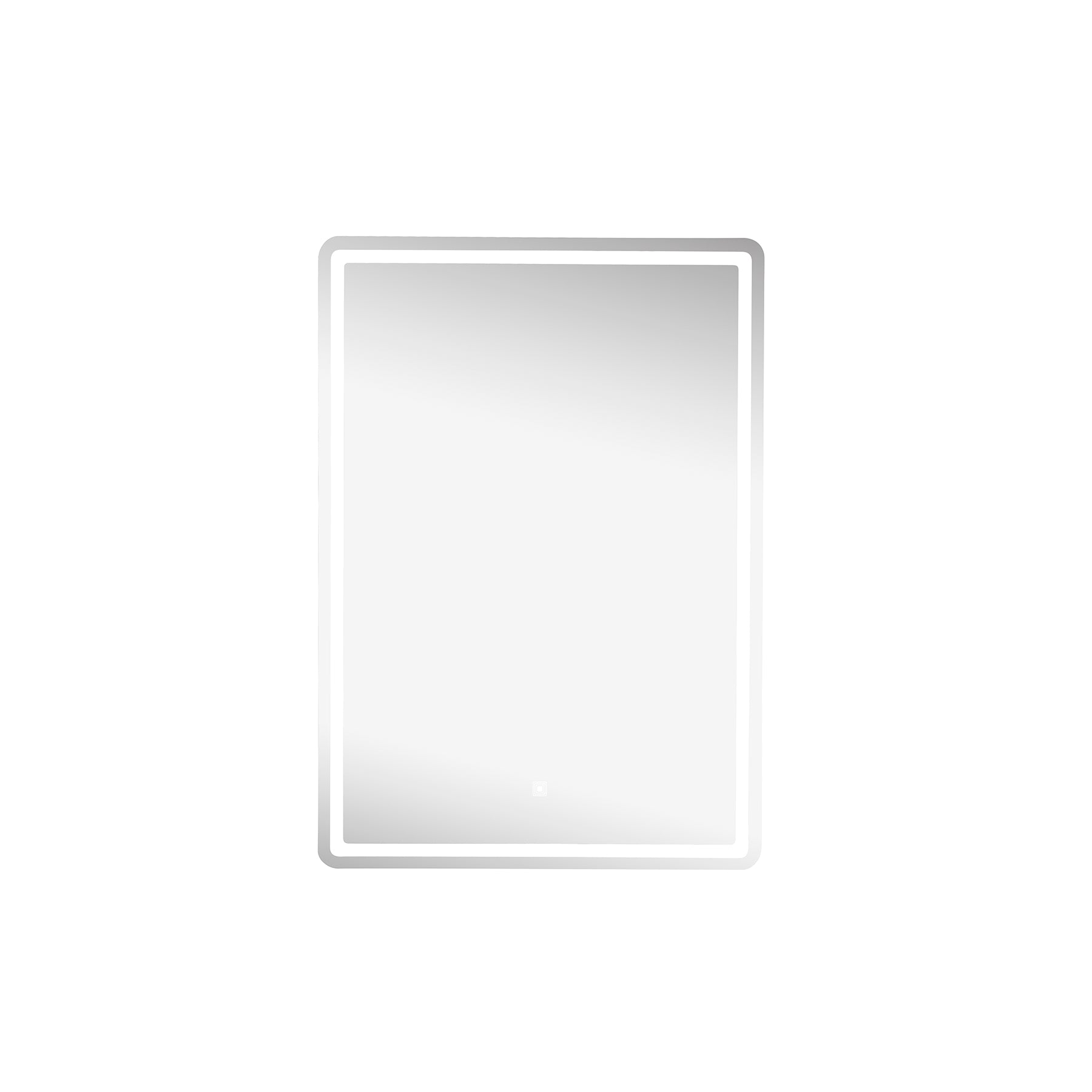 Rectangle frameless LED mirror with modern design, perfect for bathrooms and dressing rooms.