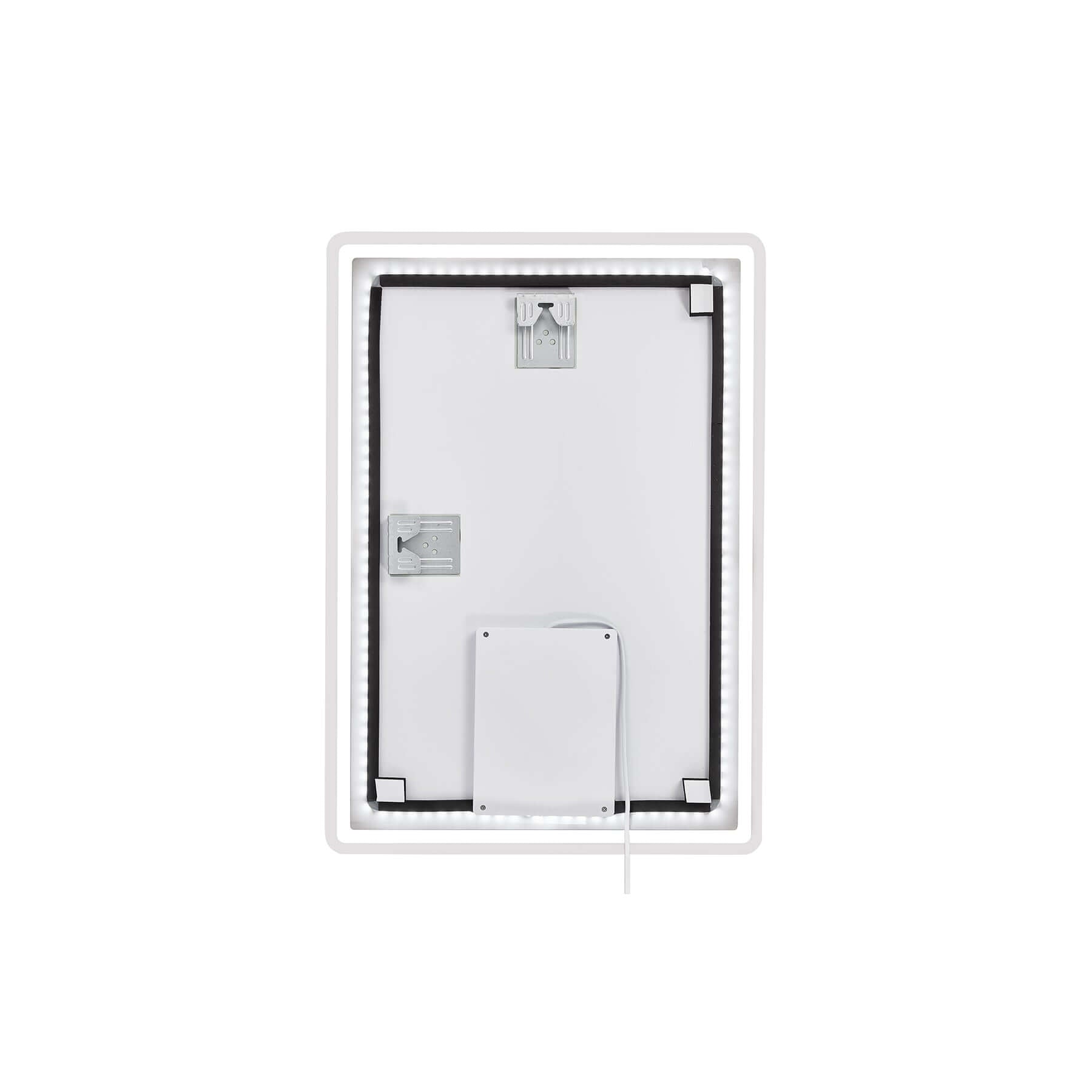 Back view of Rectangle Frameless LED Mirror showcasing integrated LED lighting and clean modern design.