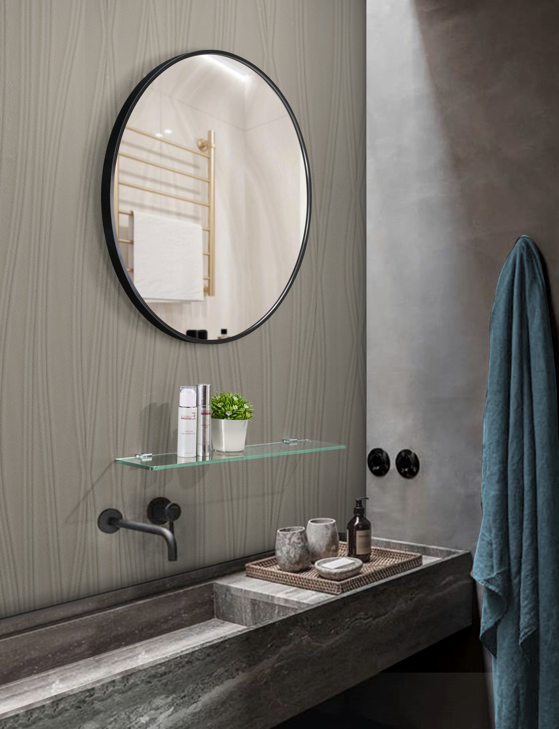 Style Essentials Aluminum Round Mirror 800mm