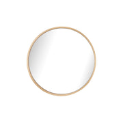 Round 685 Mirror with a thick rubber wood frame and recessed glass design, showcasing natural elegance and contemporary style.