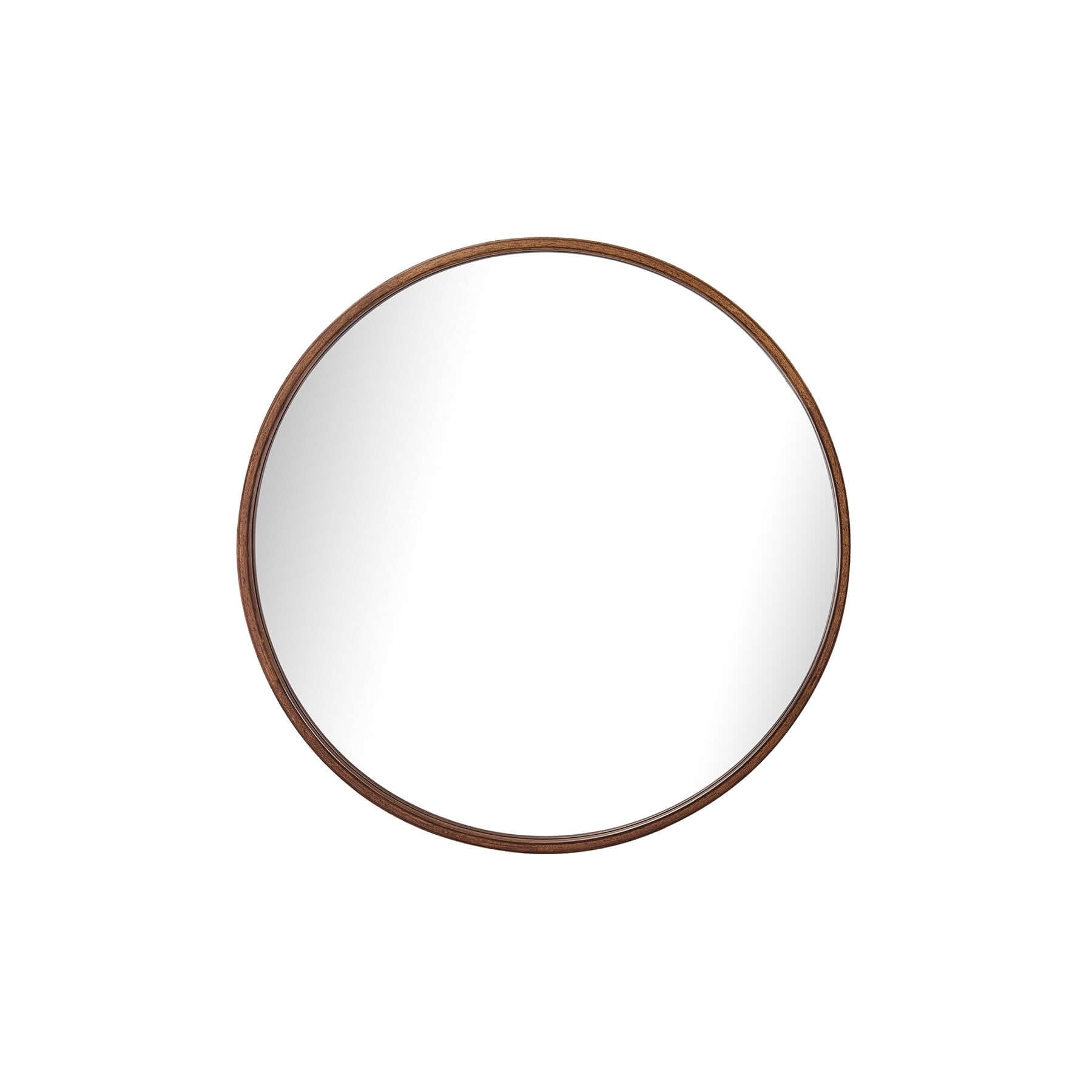 Round 685 Mirror with rubber wood frame showcasing natural elegance and contemporary design.