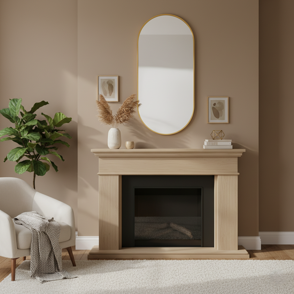 Slanted Edge Pill Framed Aluminum Mirror - 440 x 995mm