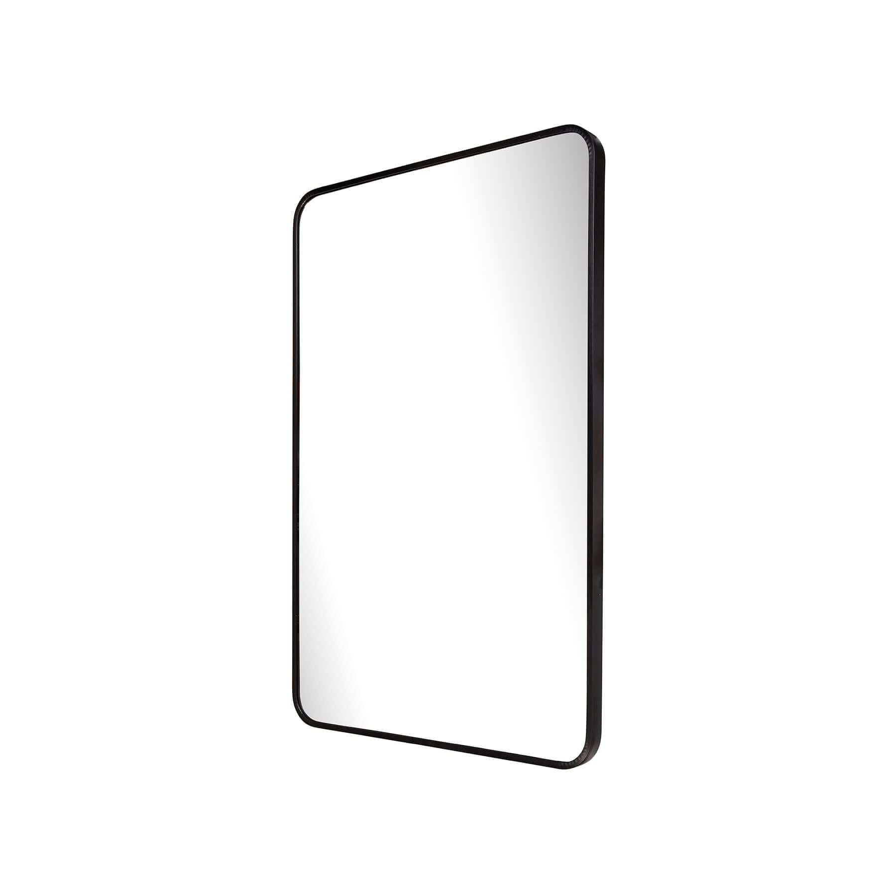 Aluminium Urban Classic Frame mirror in matte black, showcasing clean lines and modern elegance.