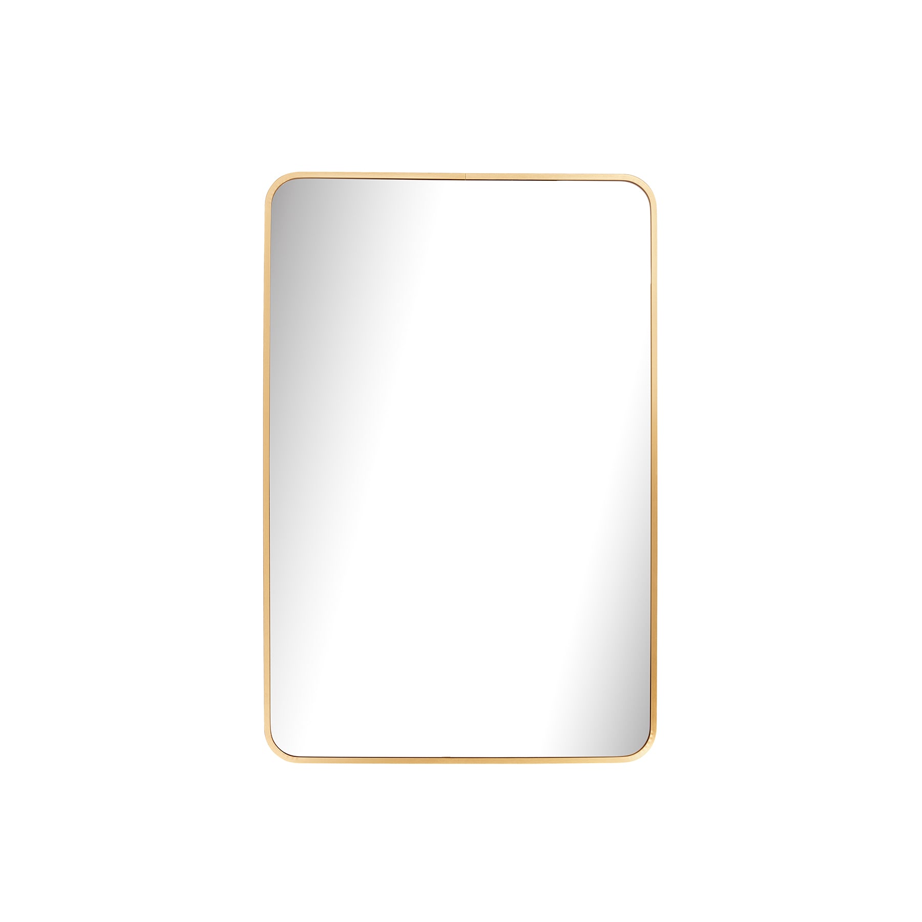 Aluminium Urban Classic Frame mirror in brushed gold, perfect for modern decor and compact spaces.