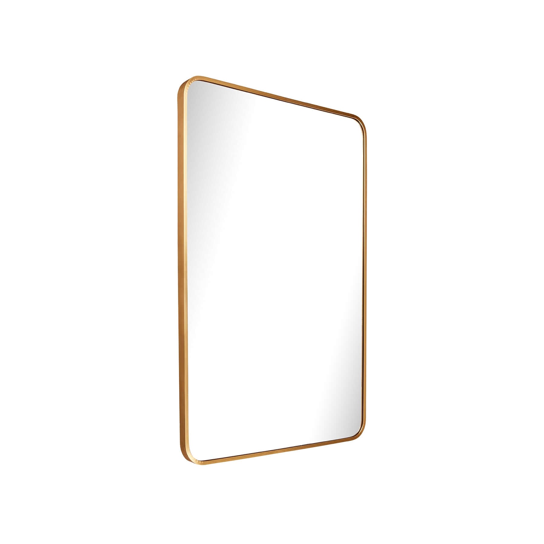Aluminium Urban Classic Frame mirror in brushed gold finish, showcasing clean lines and modern elegance.