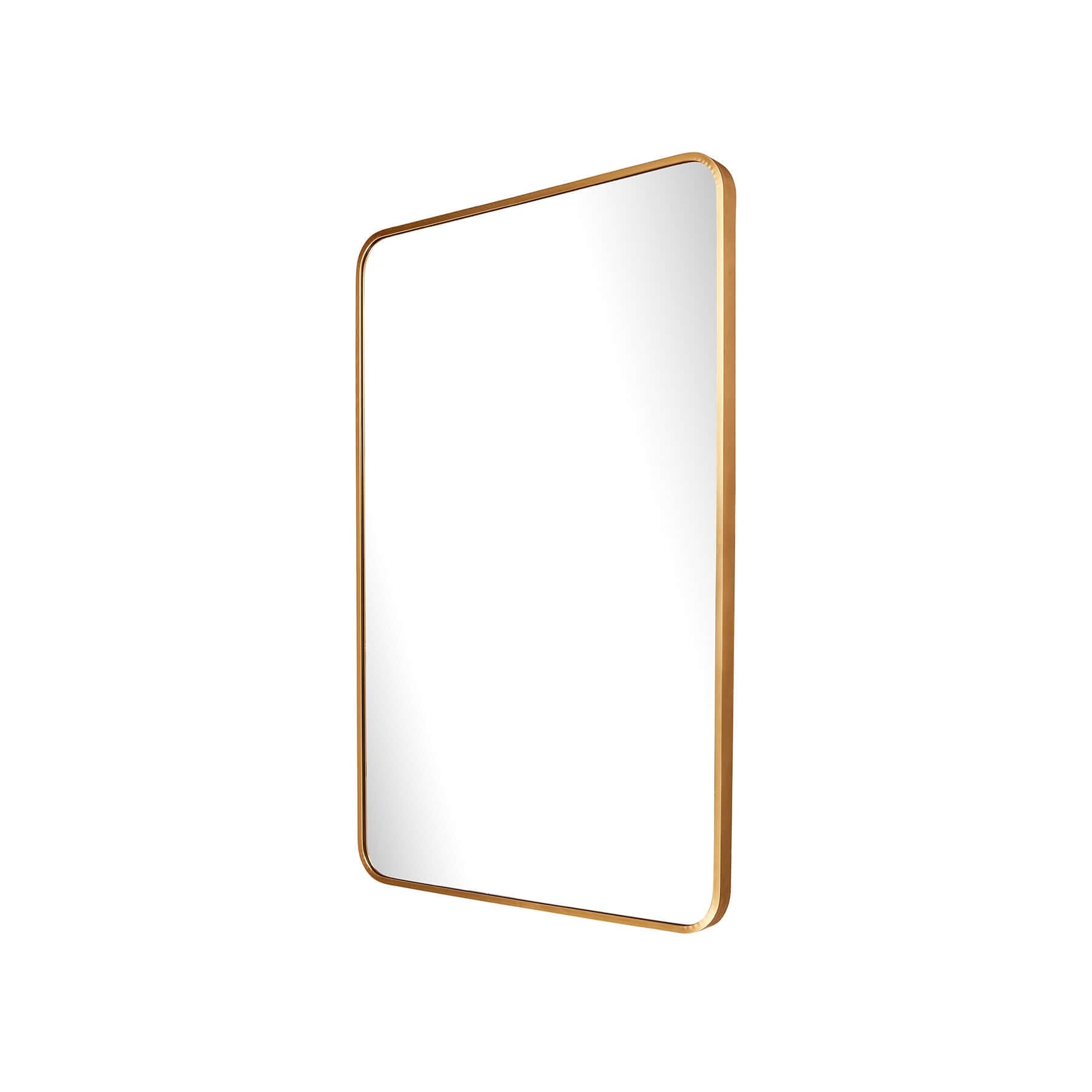 Aluminium Urban Classic Frame mirror with brushed gold finish, ideal for modern bedrooms and compact spaces.