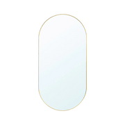 Aura Mirror - Small with sleek metal frame and rounded edges, perfect for modern home decor.