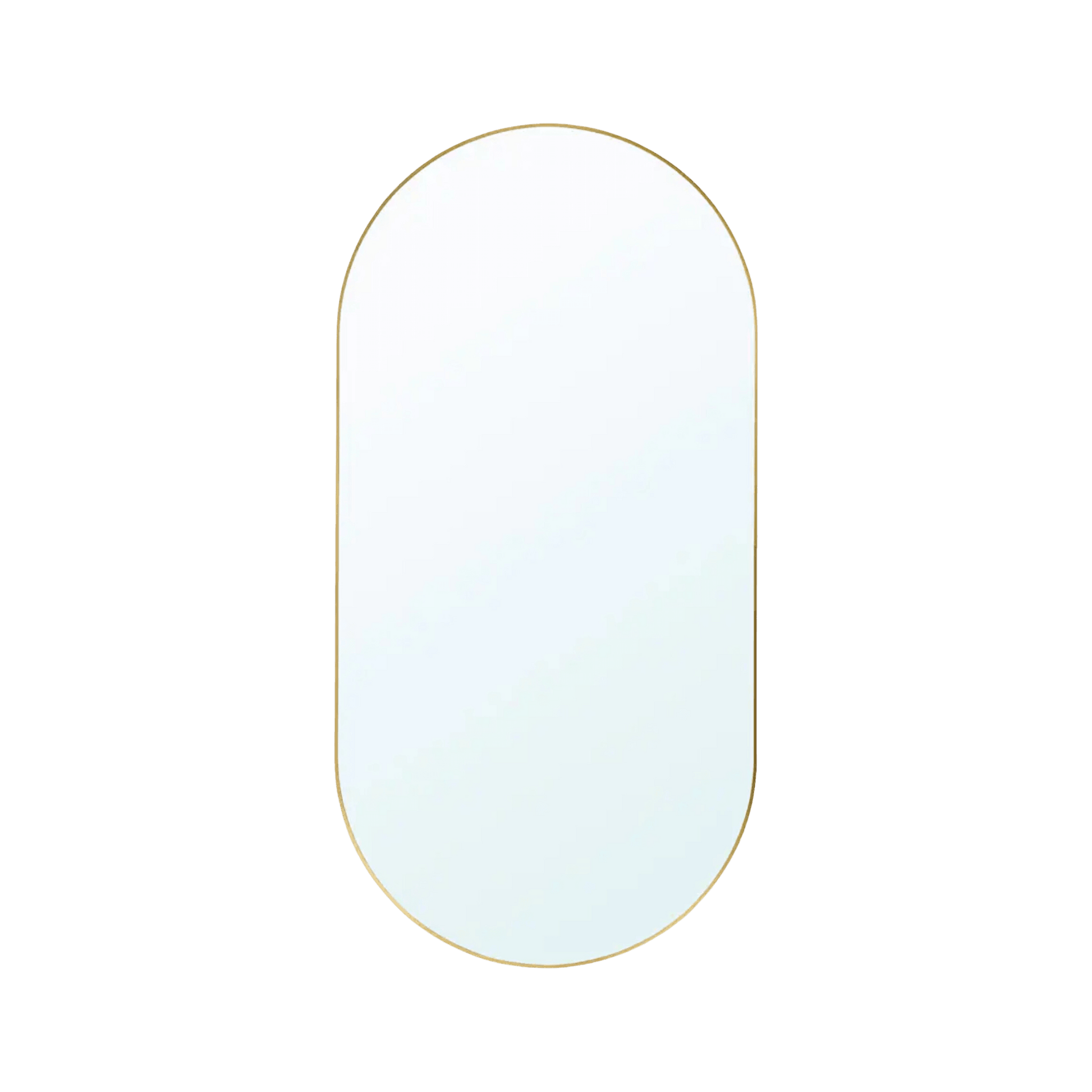 Aura Mirror - Small with sleek metal frame and rounded edges, perfect for modern home decor.