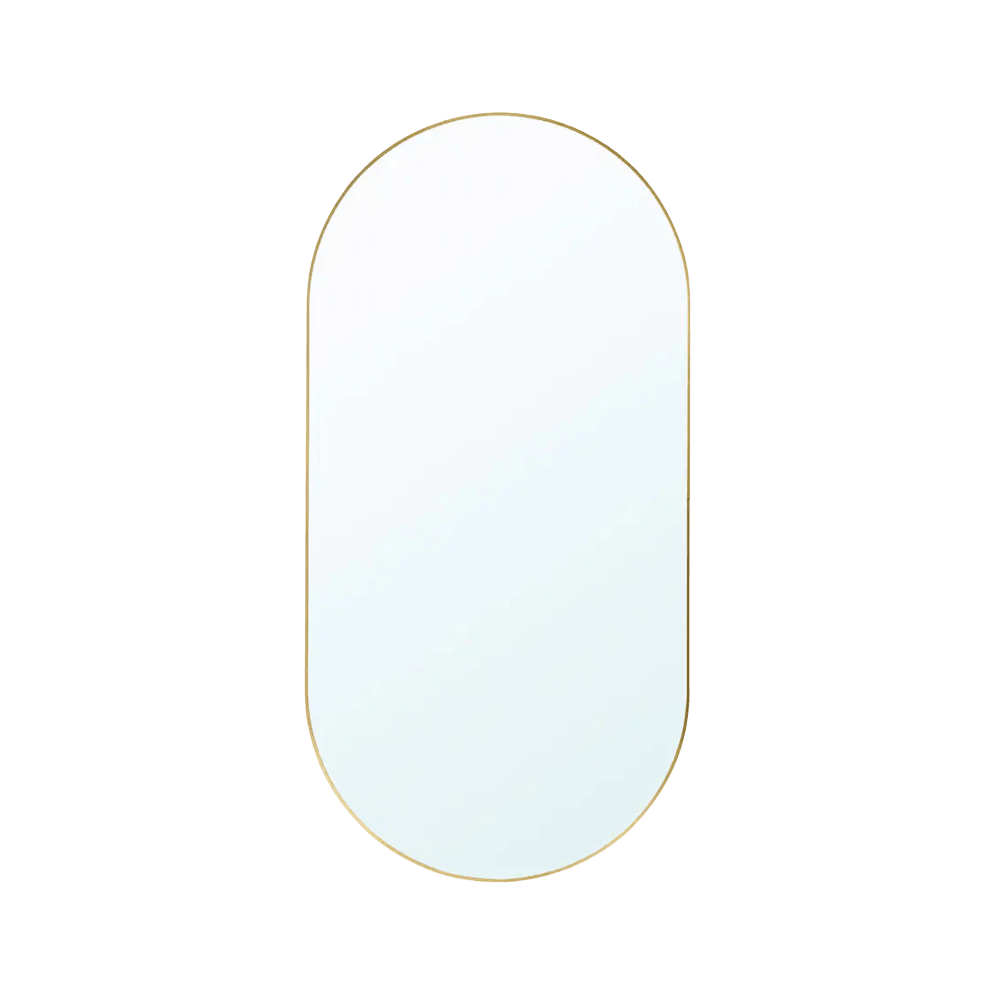 Aura Mirror - Small with sleek metal frame and rounded edges, perfect for modern home decor.