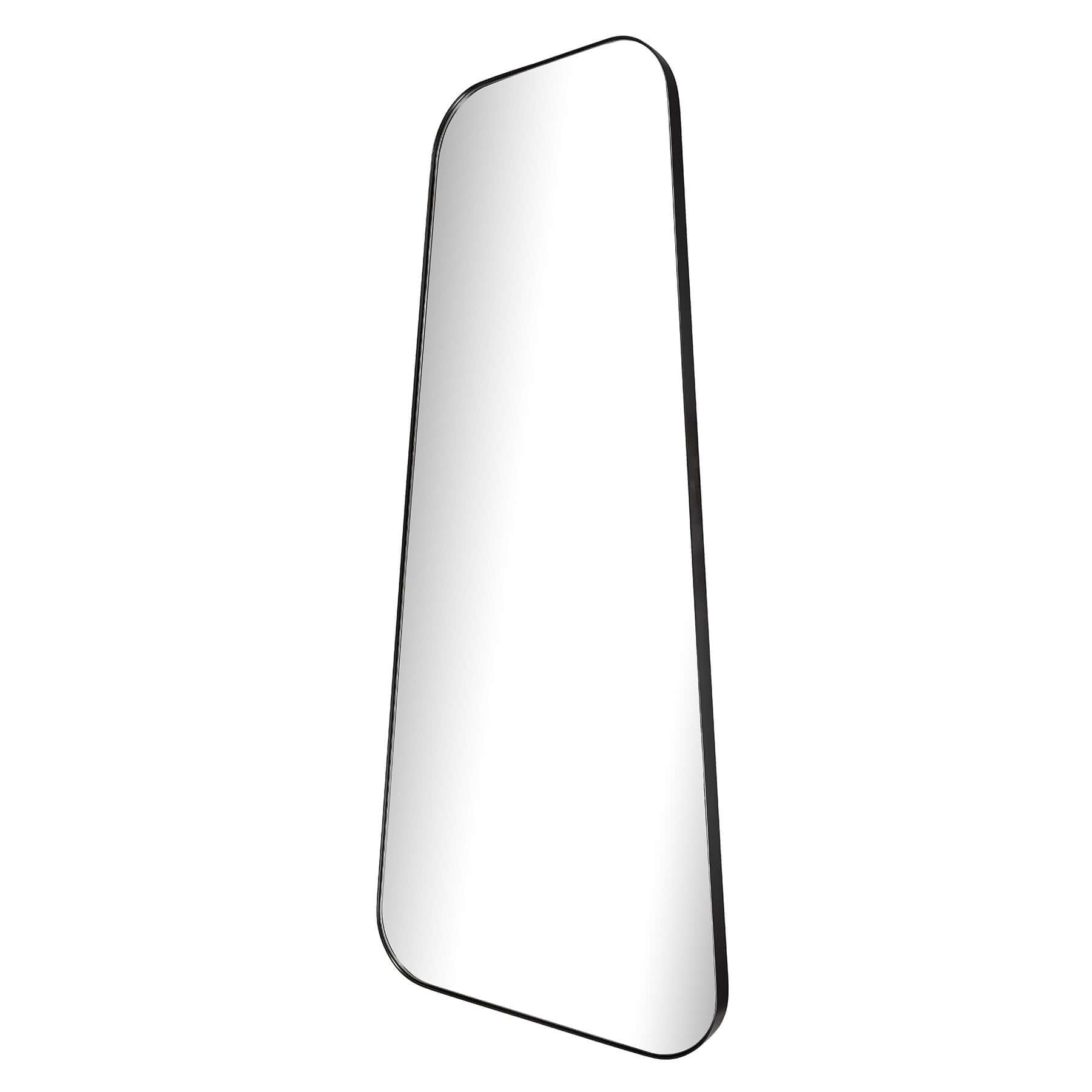 Bravo Mirror Range with a sleek black frame and modern curved silhouette, perfect for contemporary decor.
