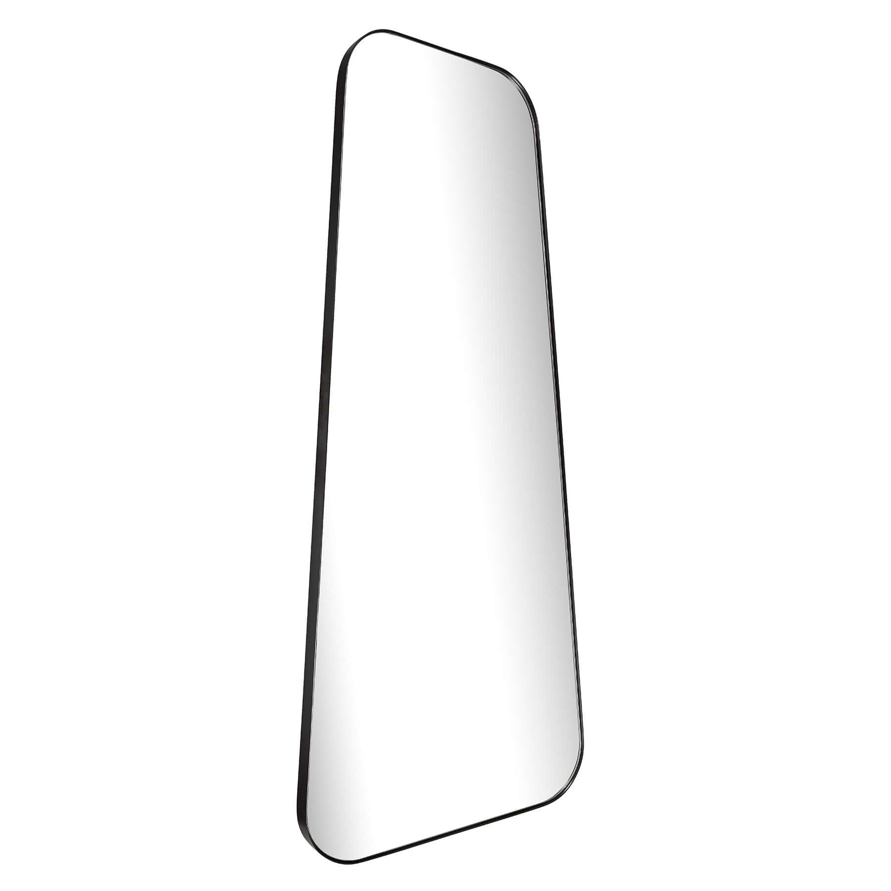 Bravo Mirror Range features a sleek black metal frame and a bold curved silhouette for modern wall decor.