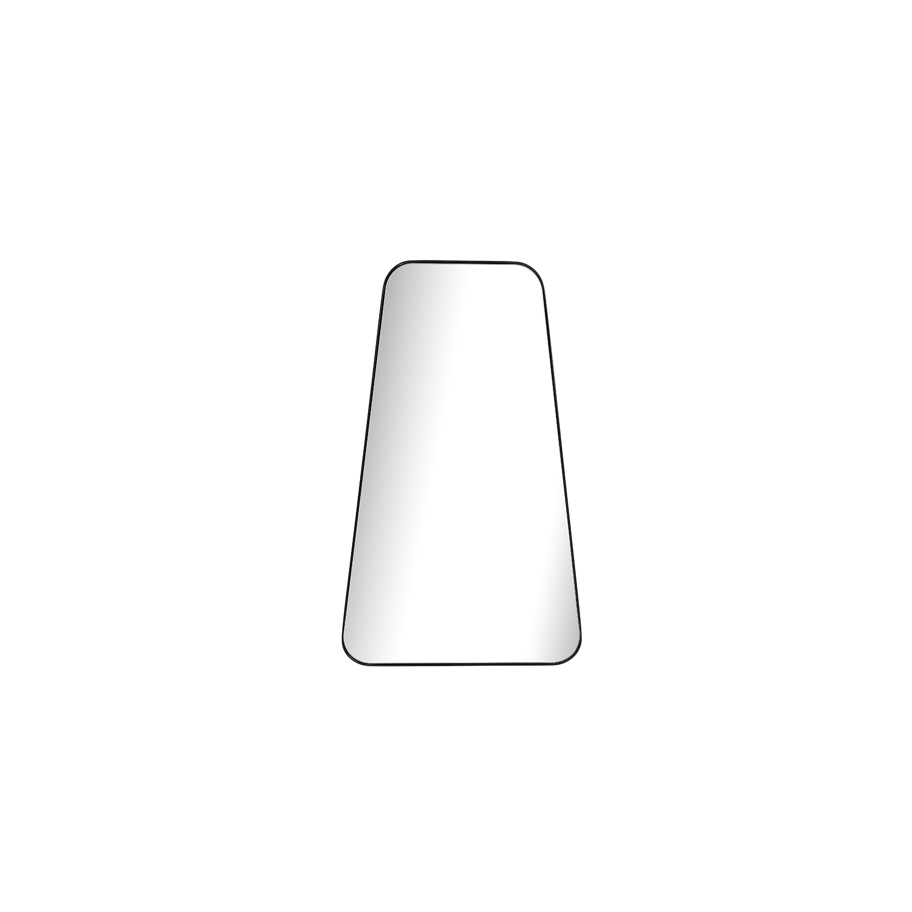 Bravo Mirror Range with a sleek metal frame, featuring a modern, subtly curved rectangular design.