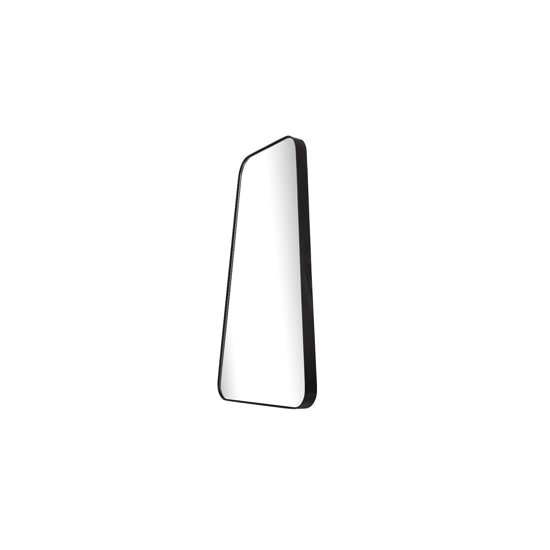 Bravo Mirror Range sleek black framed wall mirror with a modern curved rectangular shape.
