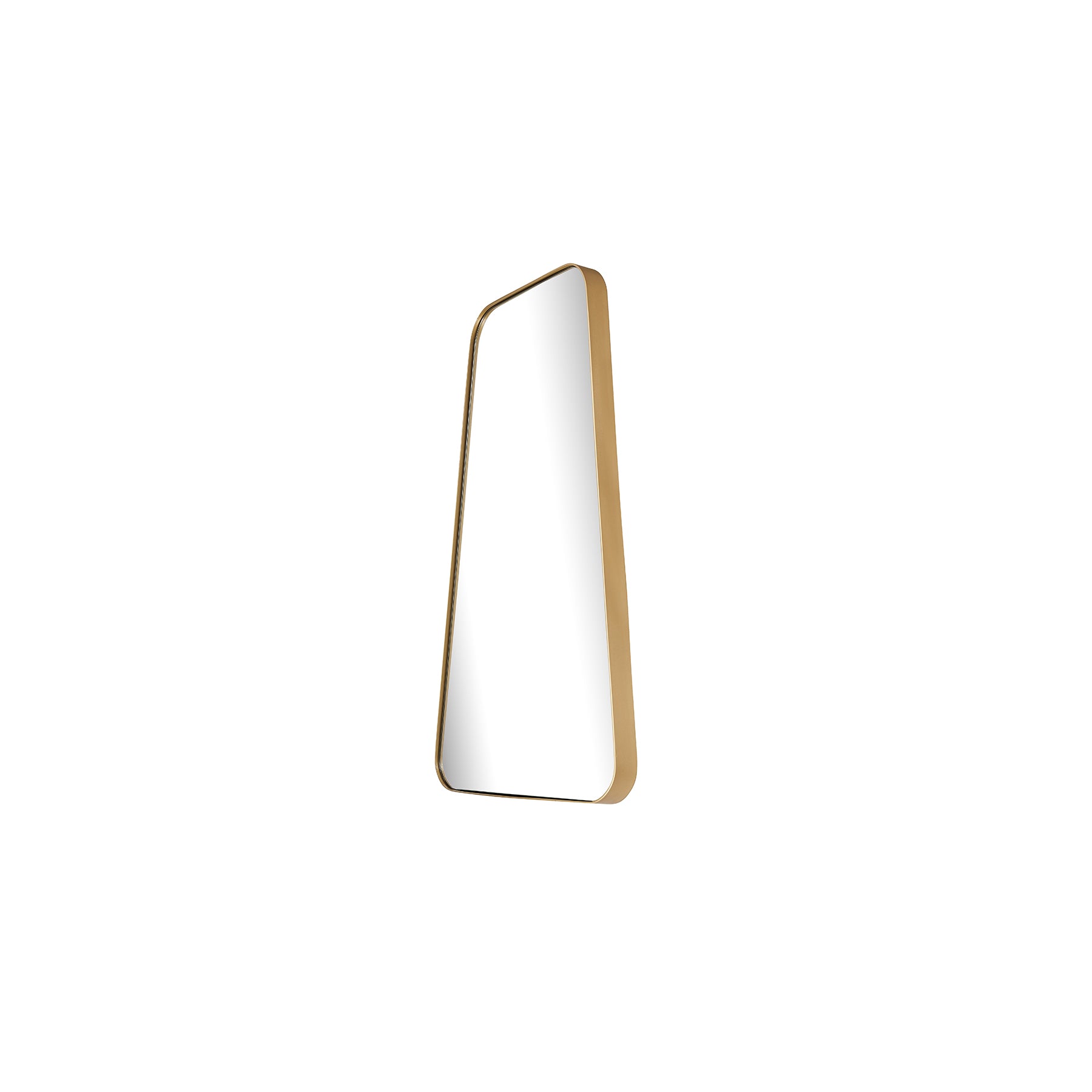 Bravo Mirror Range with sleek gold frame and modern curved design, perfect for adding sophistication to any wall.