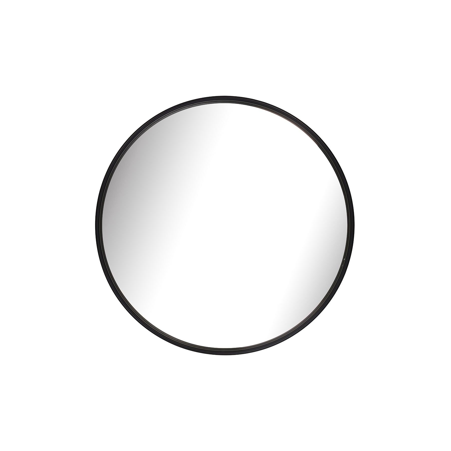 Maan Mirror - large round mirror with sleek black metal frame for modern decor