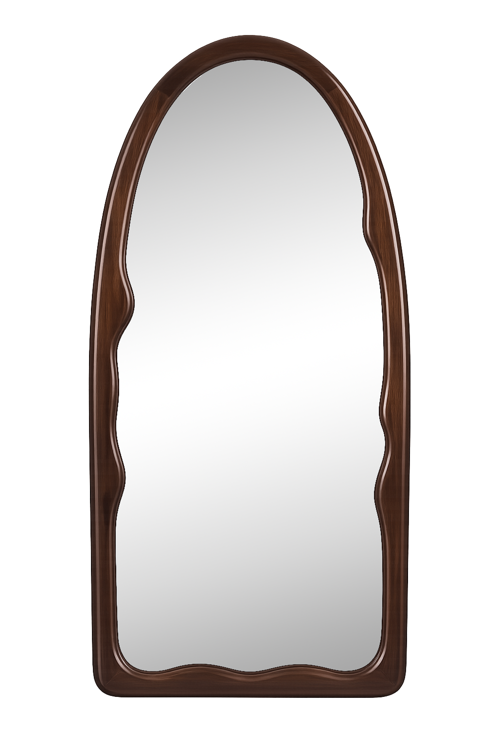 Irregular Arch Large Mirror Dark Walnut - 600x1200mm