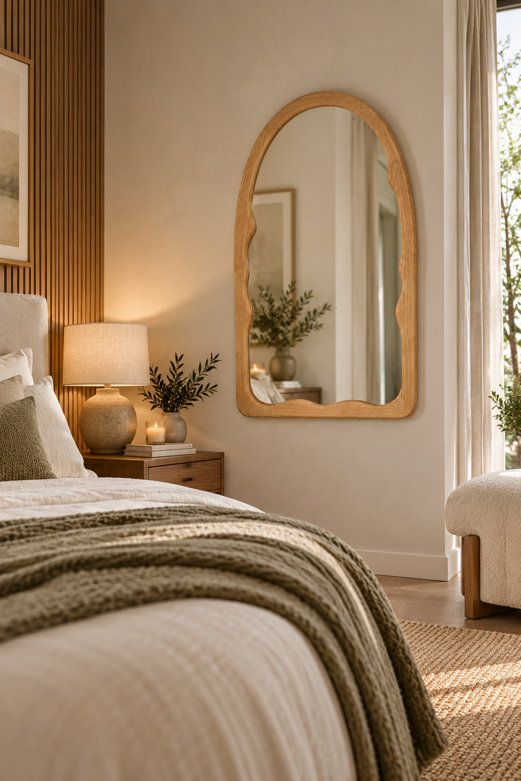 Irregular Arch Natural Mirror - 600x1000mm - Paramount Mirrors and Prints