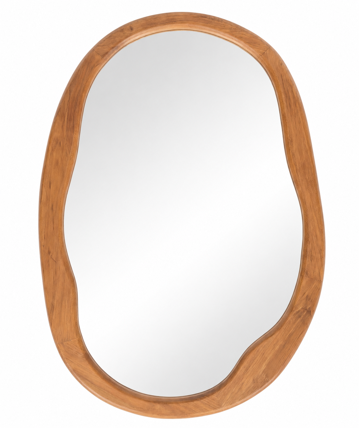 Irregular Oval Walnut Mirror - 600x900mm