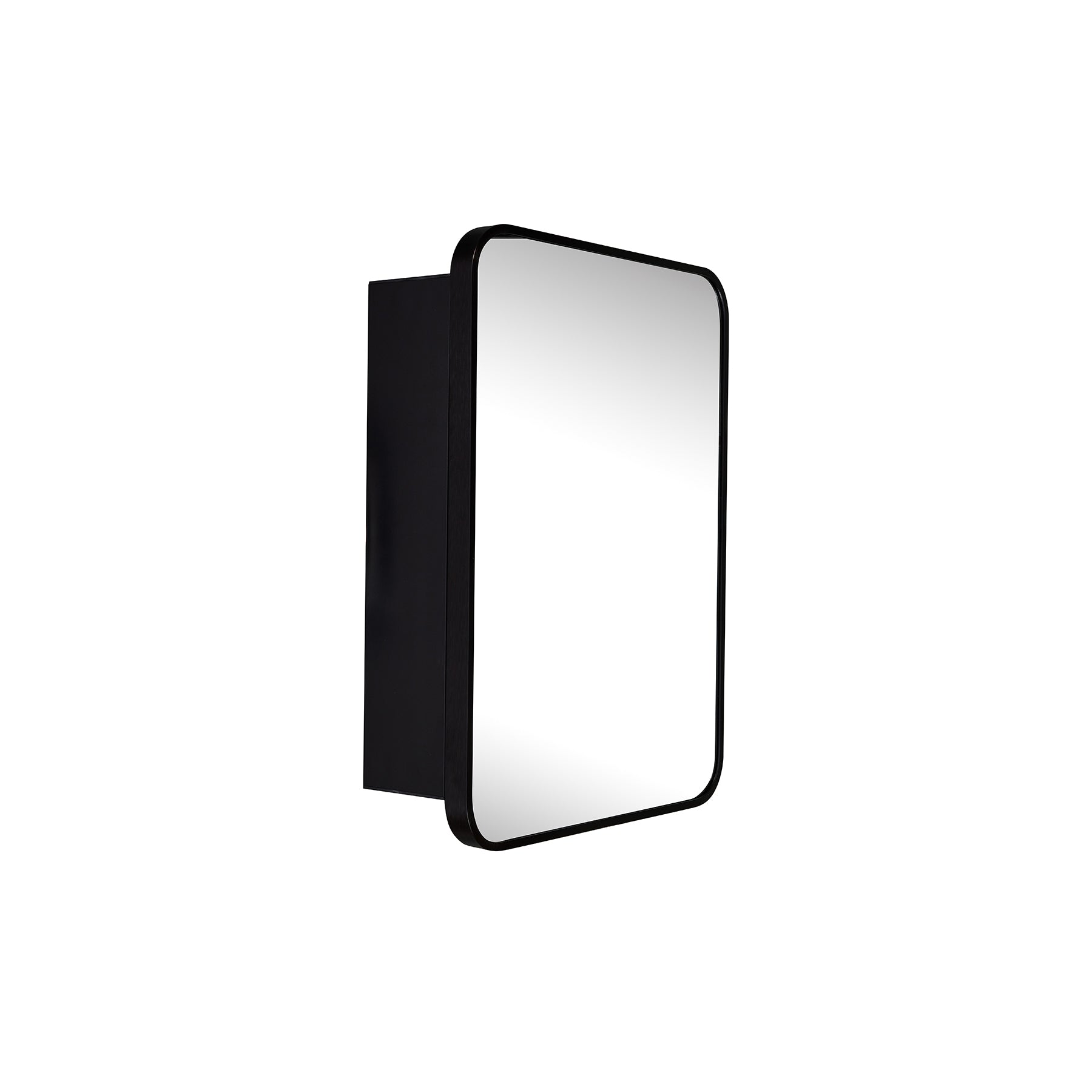 Sleek Black Aluminium Mirror Cabinet - 450 x 600mm