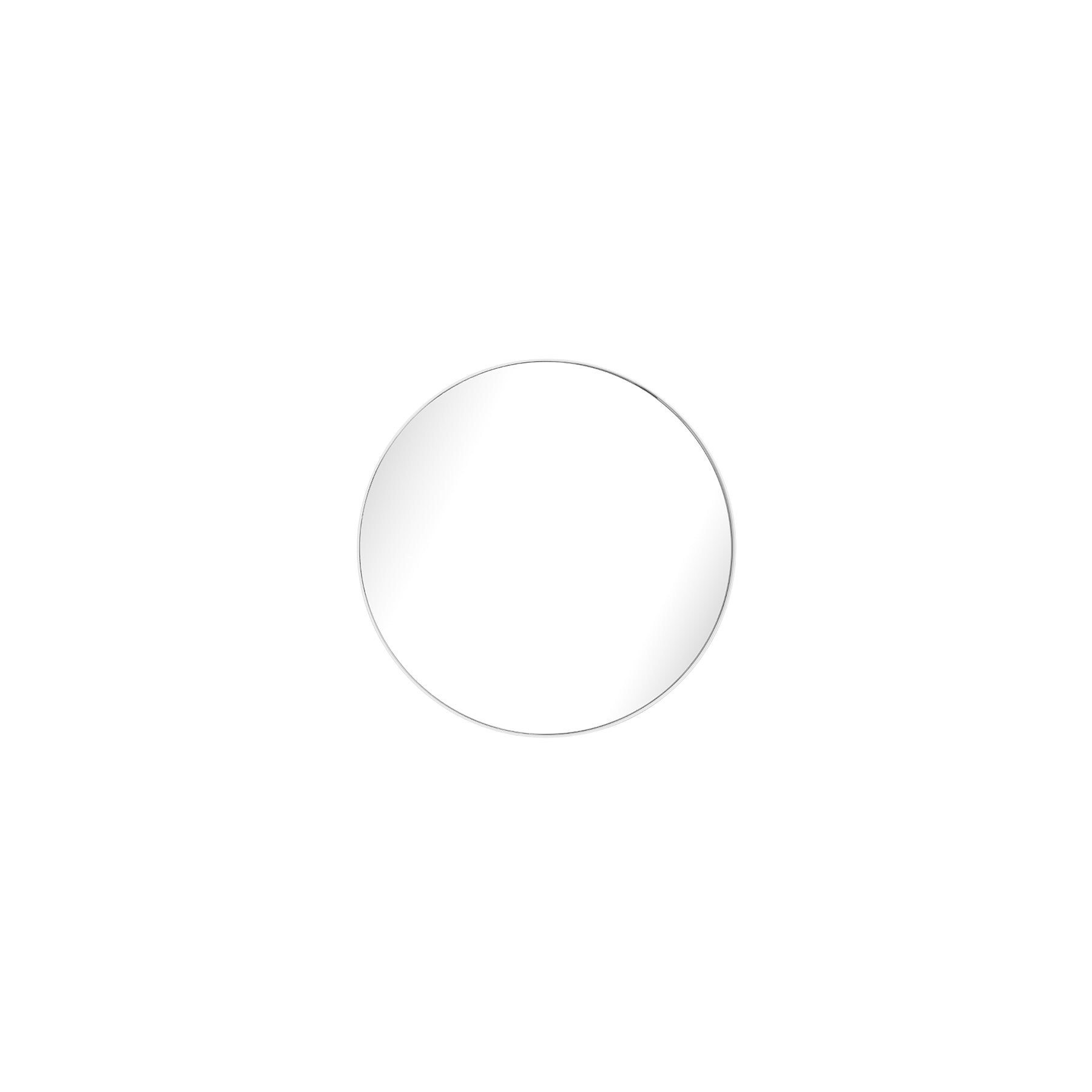 Metal round mirror with a sleek design, measuring 600mm in diameter, ideal for industrial chic home decor.