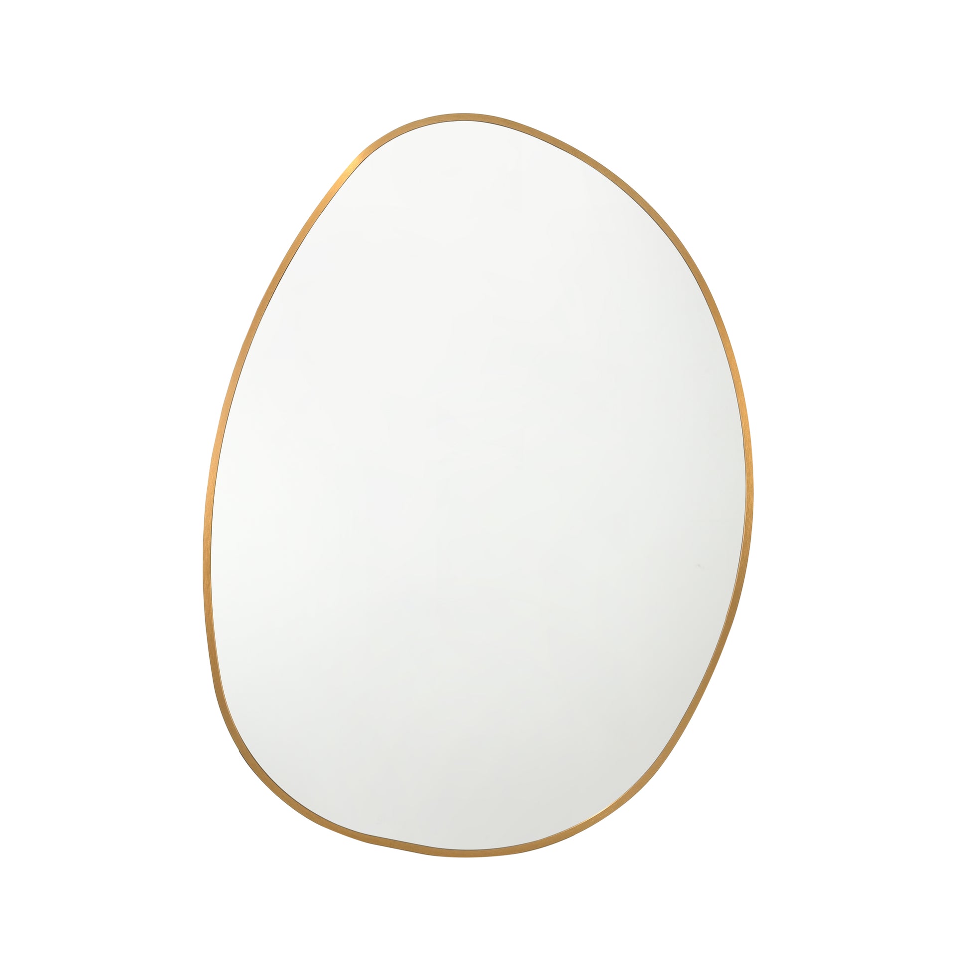 Aluminium frame mirror 600x800mm with a unique asymmetrical design and gold finish, perfect for modern decor.
