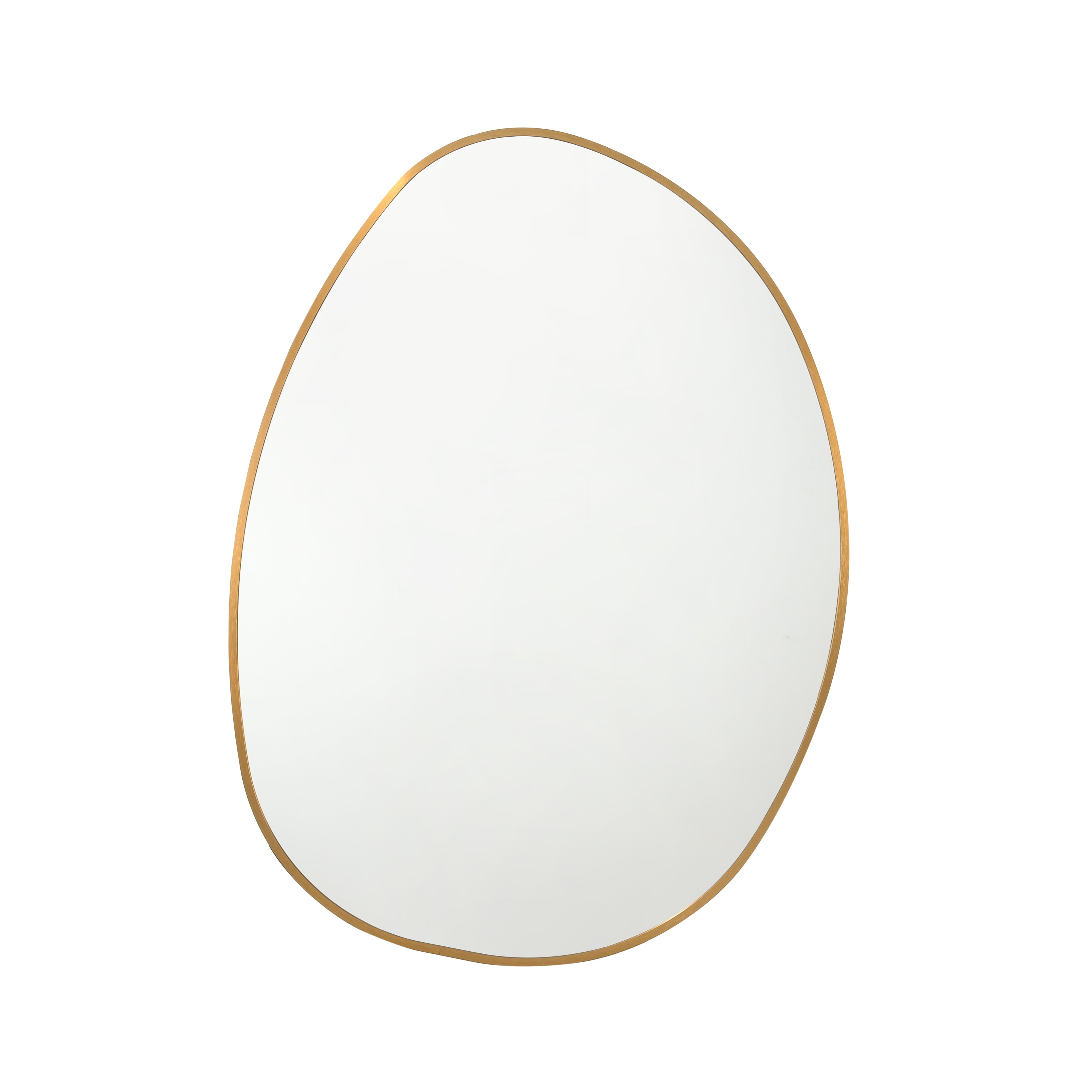 Aluminium frame mirror 600x800mm with a unique asymmetrical design and gold finish, perfect for modern decor.