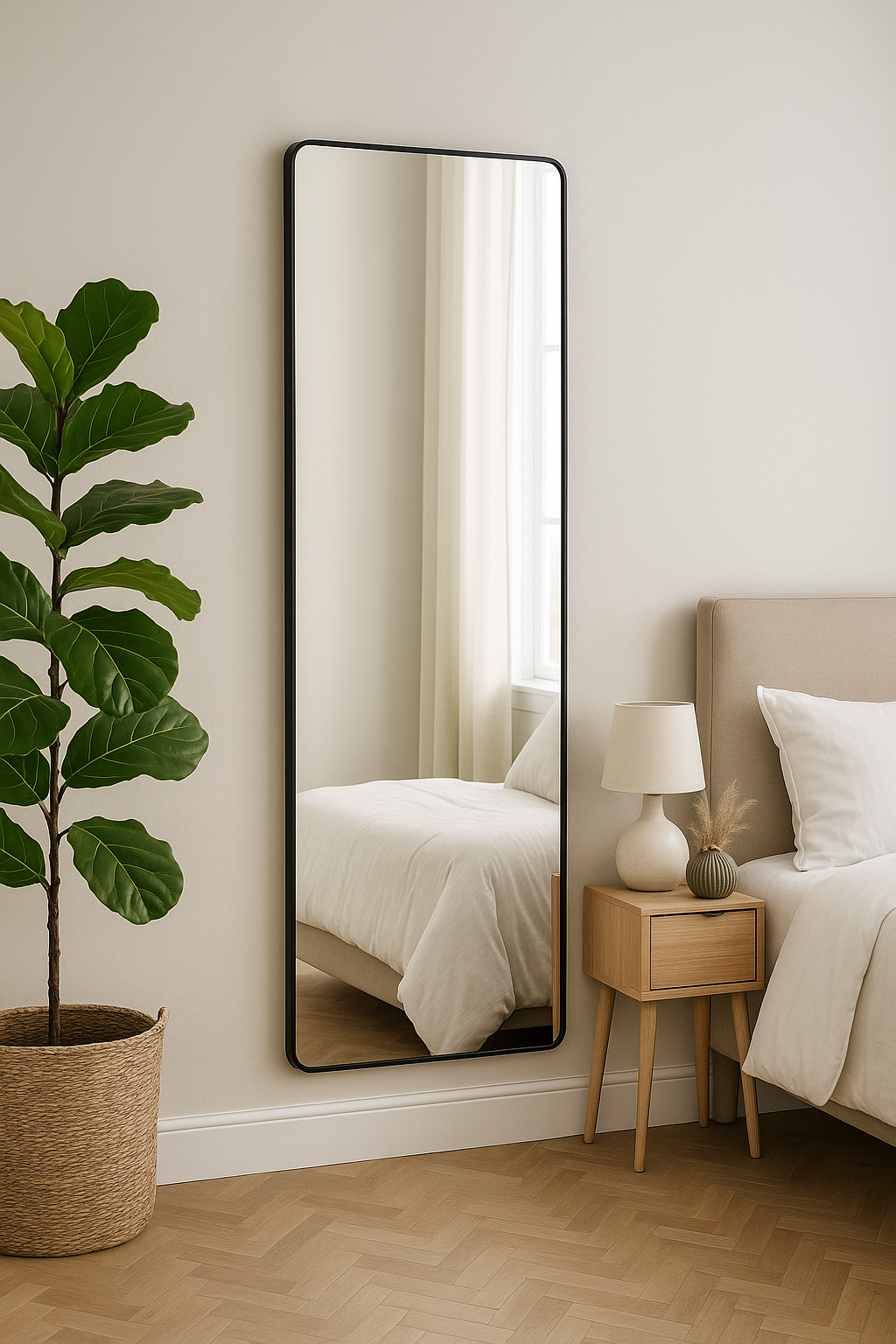 Style Essentials Aluminium Frame Mirror Large Black - 1600 x 600