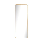 Large aluminum frame mirror with a sleek gold finish and modern rectangular design, perfect for stylish interiors.