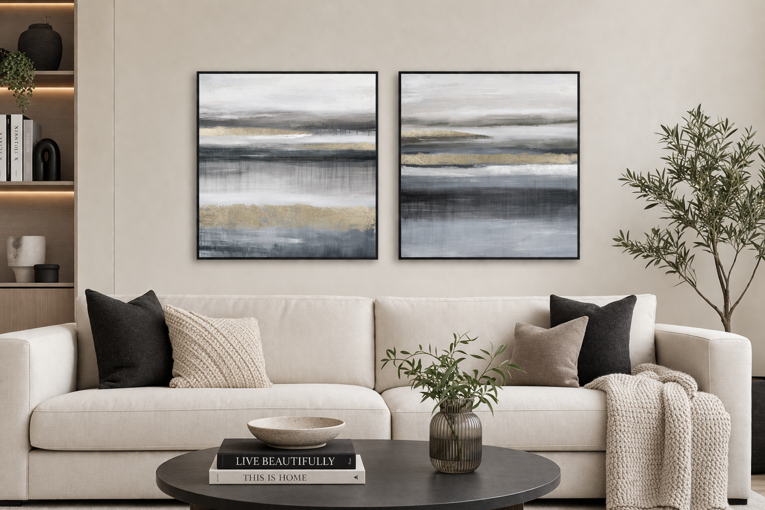 Gilded Horizon II Framed Canvas