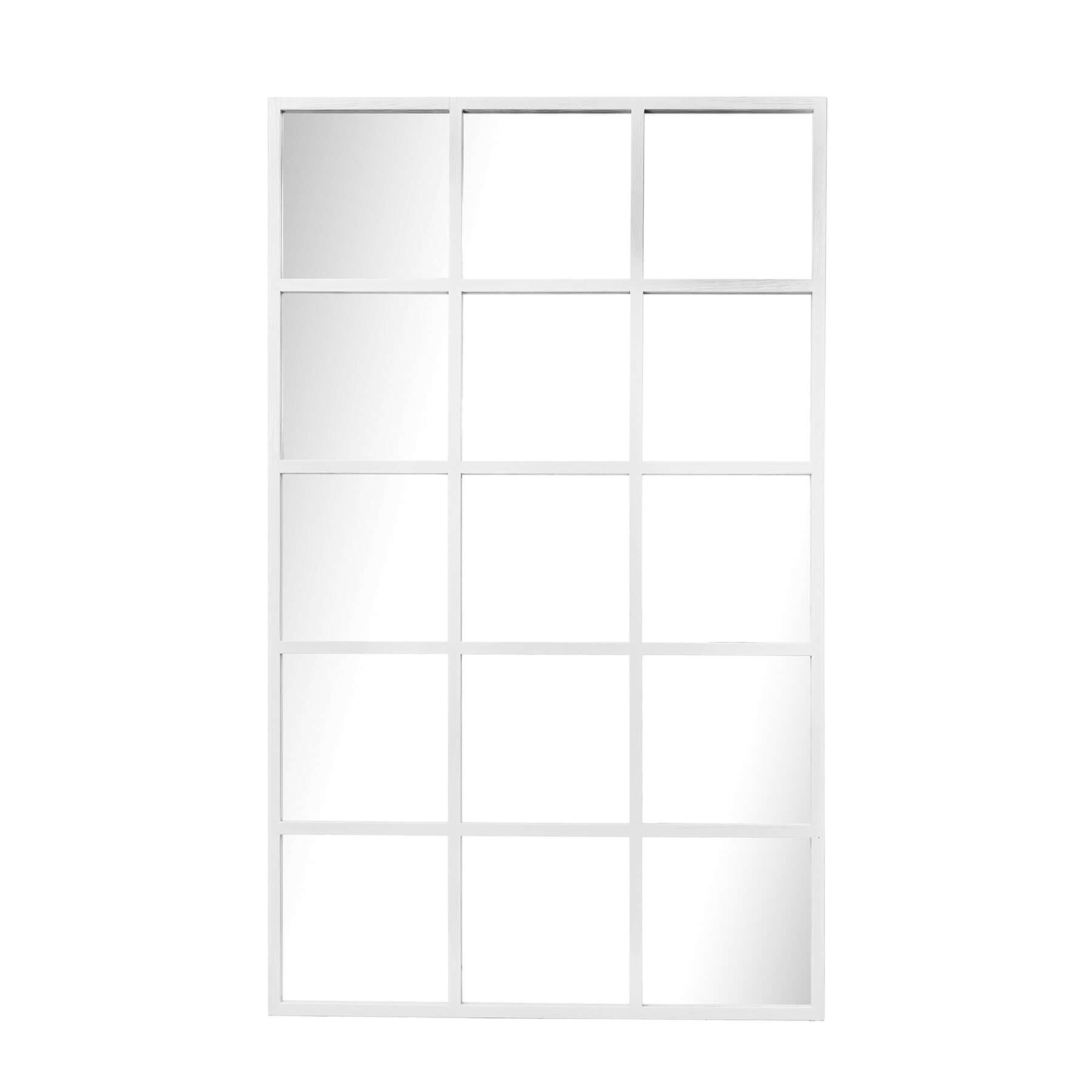 Dutch Mirror featuring a sleek wood-styled resin frame with window panel design, perfect for modern home decor.