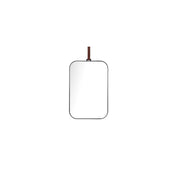 Lexi Square Mirror with leather strap, showcasing modern elegance and minimalist design for contemporary interiors.