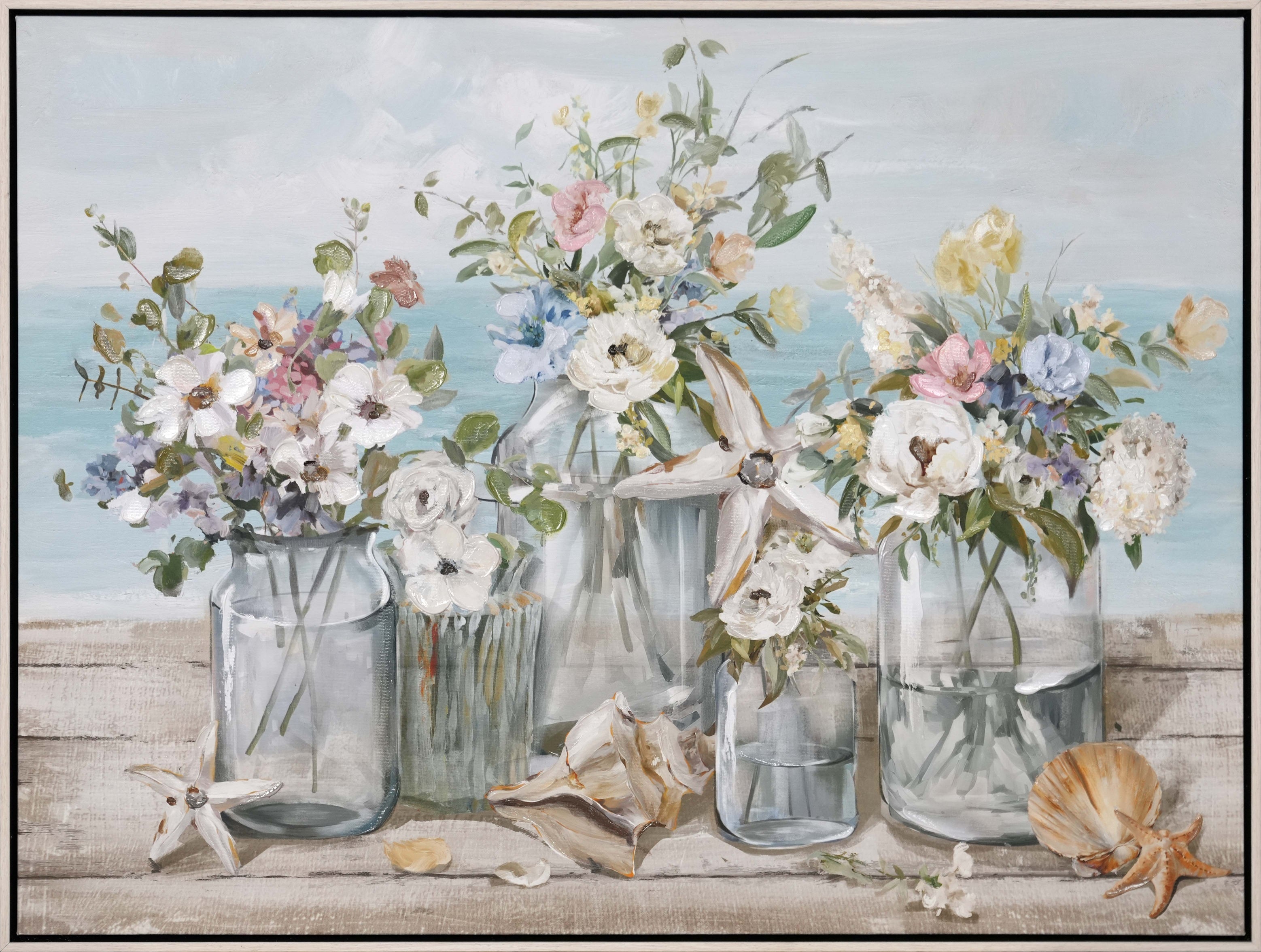 Coastal Bloom Framed Canvas