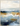 Abstract art print with blue, gold, and white colors