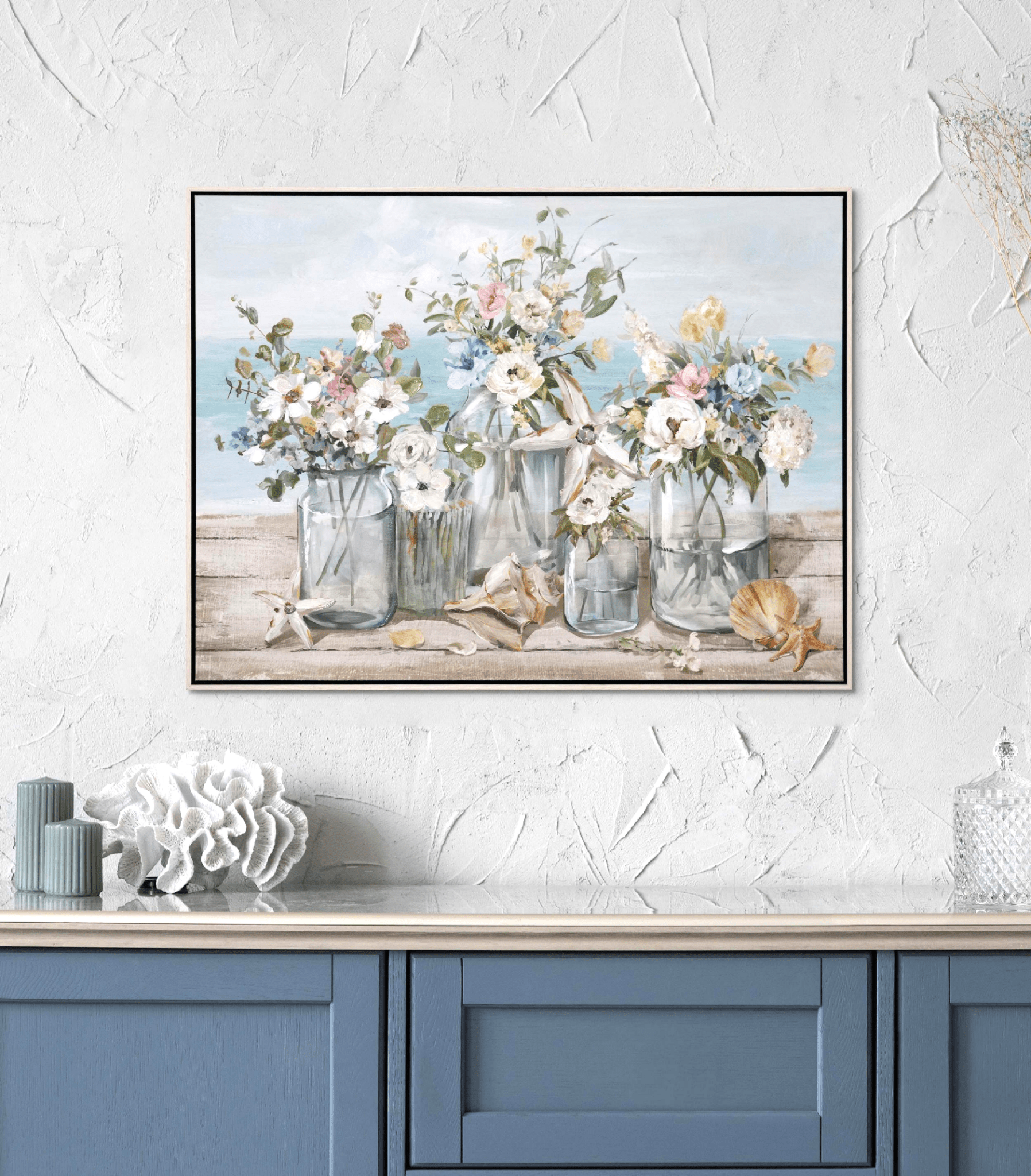Coastal Bloom Framed Canvas - Paramount Mirrors and PrintsPMM-WF-007Framed Canvas