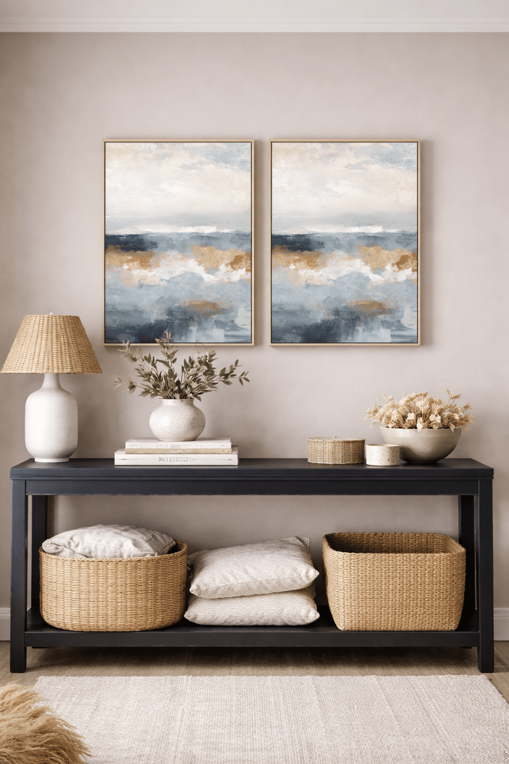 Golden Shoreline Framed Canvas - Paramount Mirrors and PrintsPMM-WF-013Framed Canvas